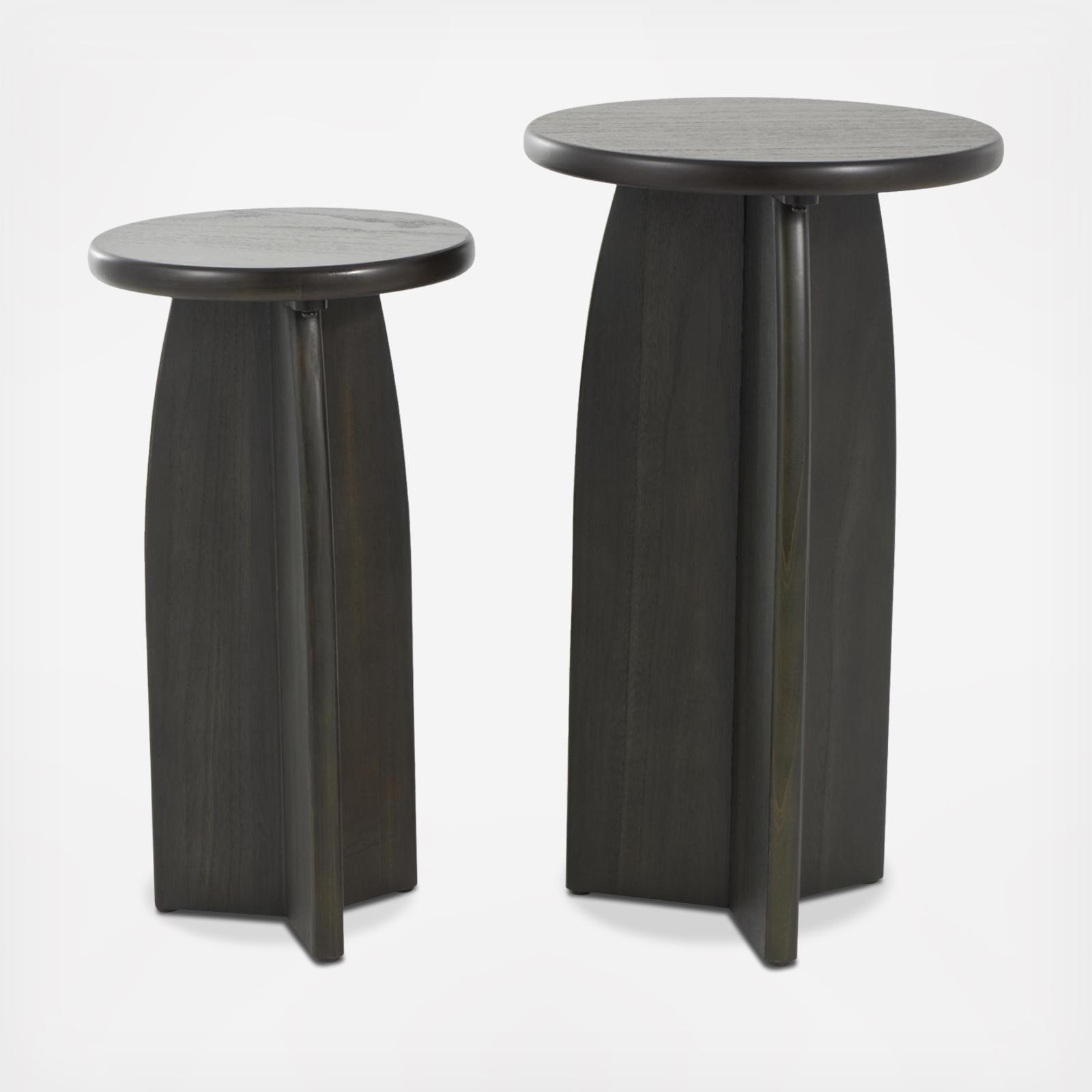 2-Piece Pedestal Accent Table Set