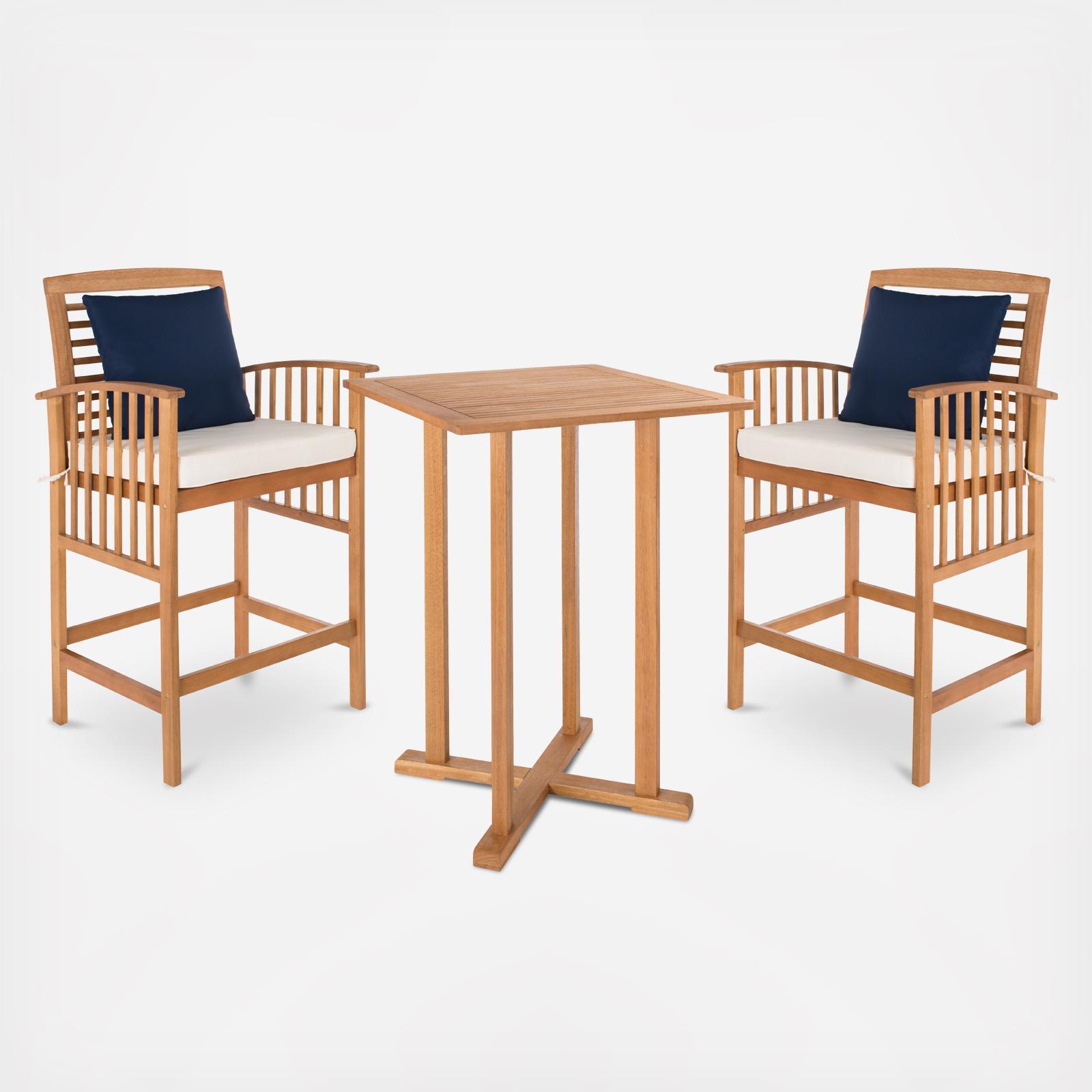 3-Piece Pate Bar Table Bistro Set