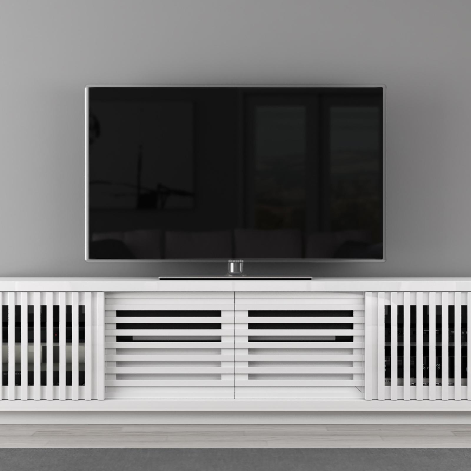 4-Door Contemporary TV Stand Media Console 1 4-Door Contemporary TV Stand Media Console