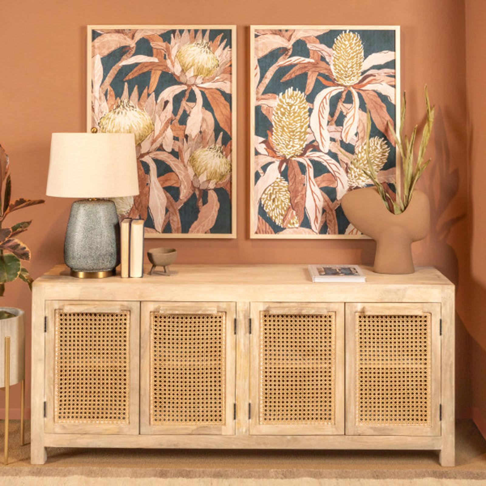 4-Door Mango Wood Cabinet 4 4-Door Mango Wood Cabinet
