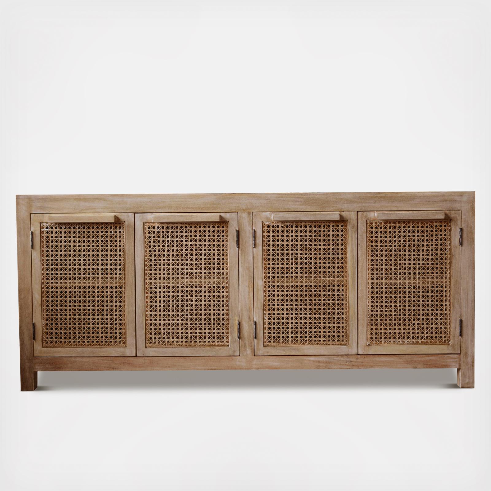 4-Door Mango Wood Cabinet