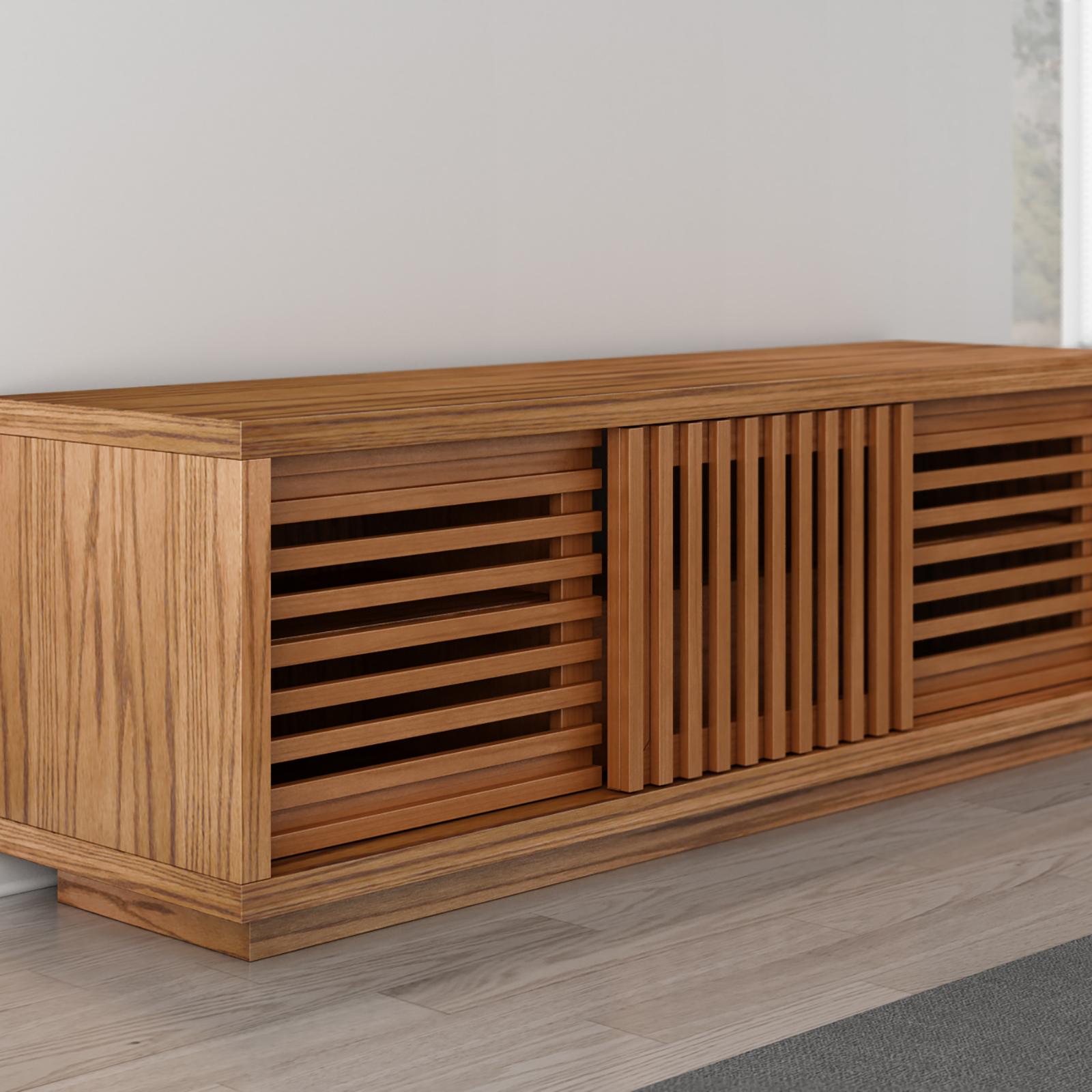 3-Door Contemporary Rustic TV Stand Media Console