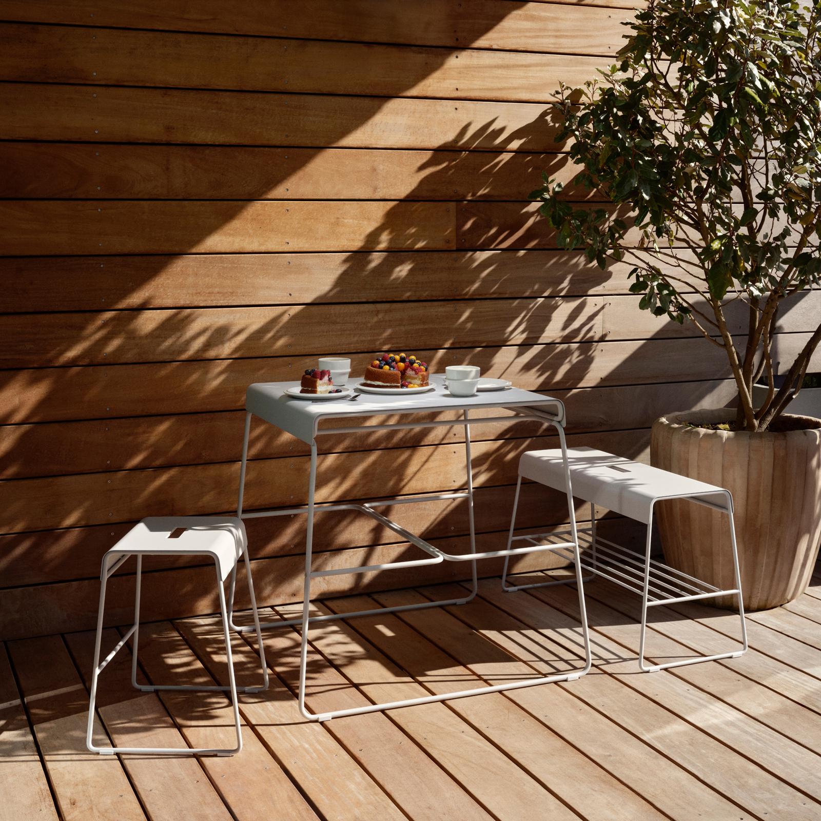 A-Outdoor Bench with Shelf