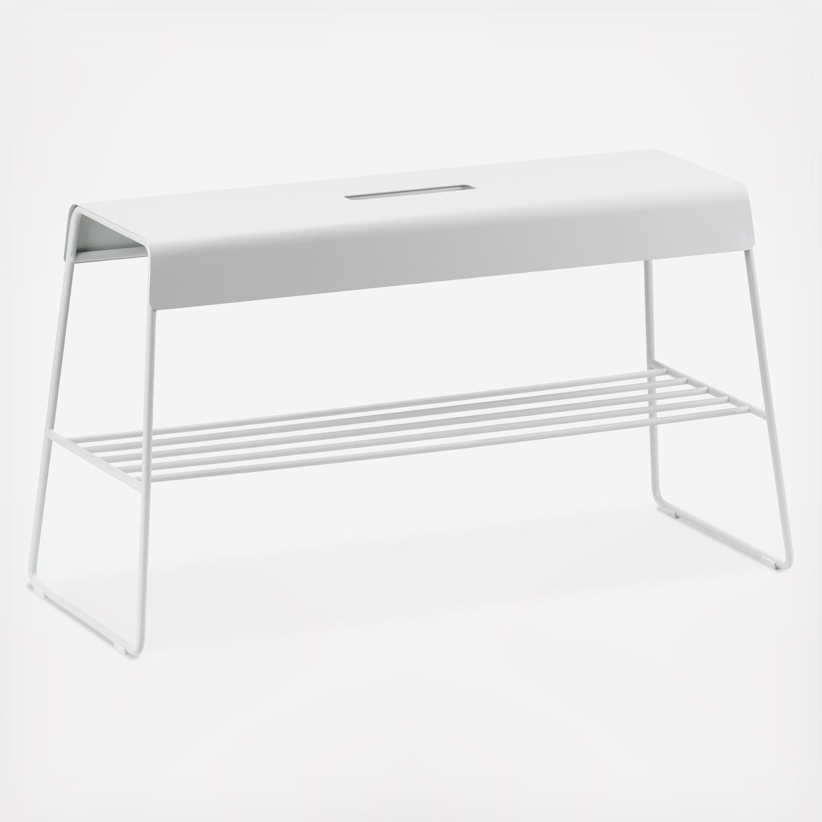 A-Outdoor Bench with Shelf