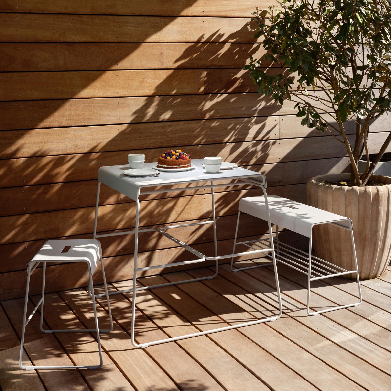 A-Outdoor Bench with Shelf 6 A-Outdoor Bench with Shelf