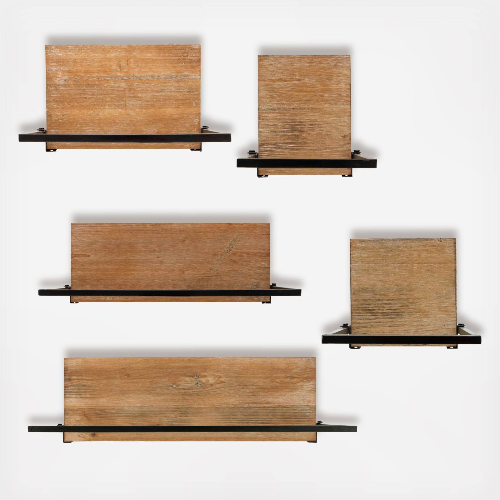 5-Piece Floating Shelf Set 6 5-Piece Floating Shelf Set