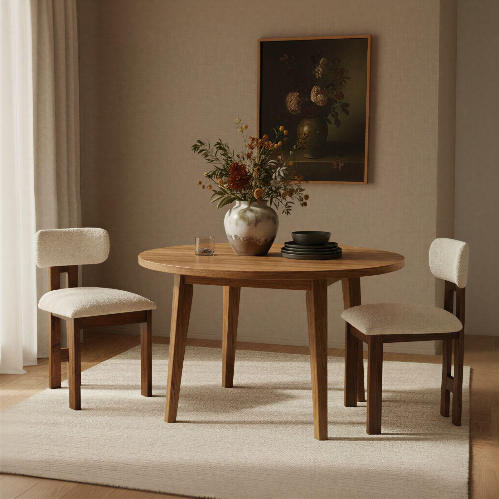Acacia Wood Dining Chair with Upholstered Seat, Set of 2 3 Acacia Wood Dining Chair with Upholstered Seat, Set of 2