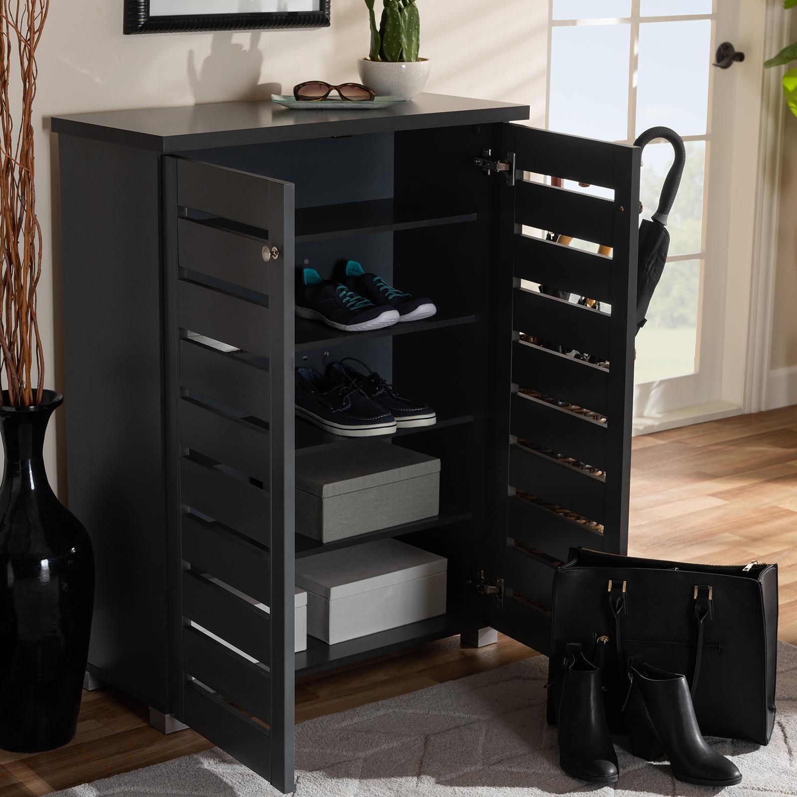 Adalwin 2-Door Wooden Entryway Shoe Storage Cabinet 3 Adalwin 2-Door Wooden Entryway Shoe Storage Cabinet