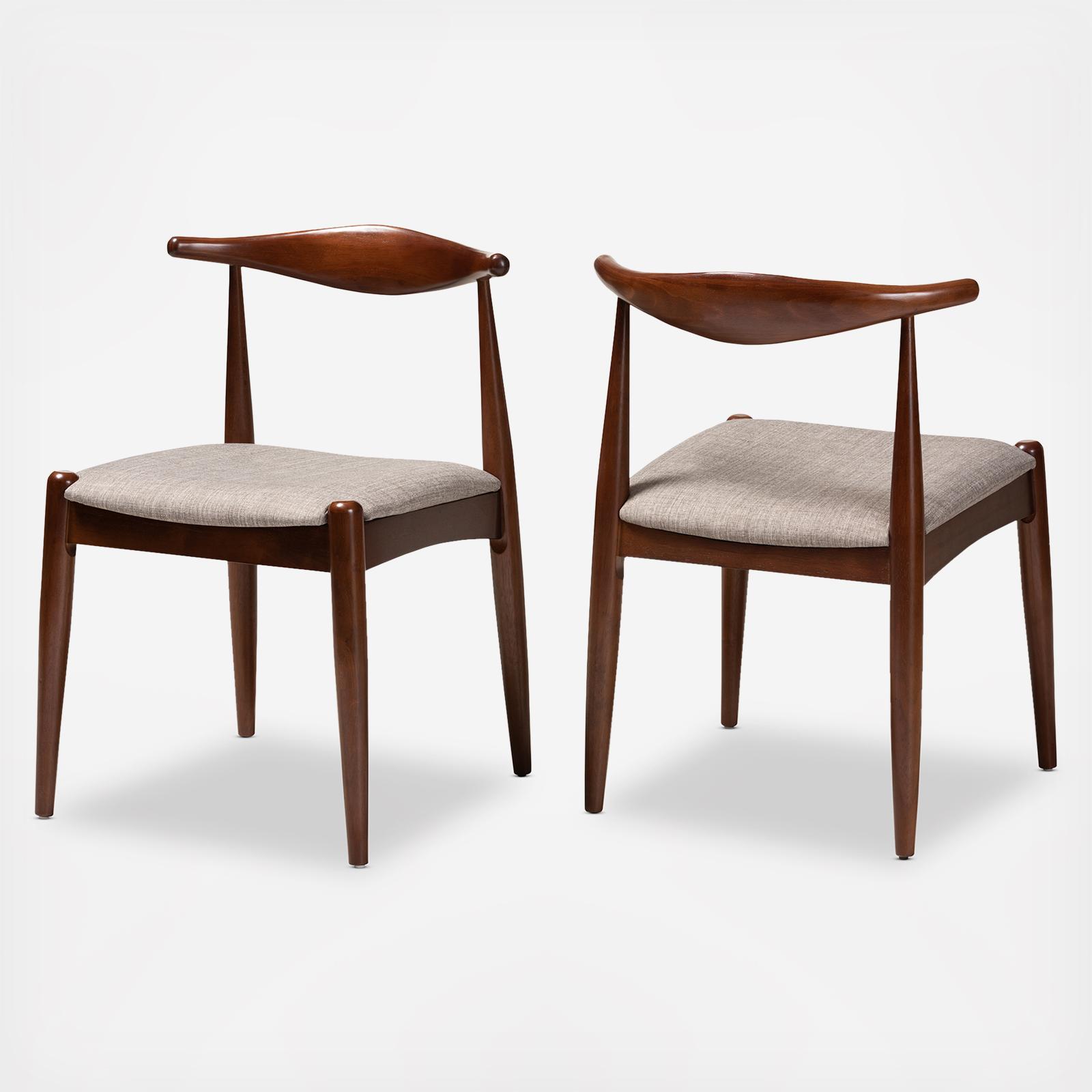 Aeron Mid-Century Modern Wood Dining Chair, Set of 2