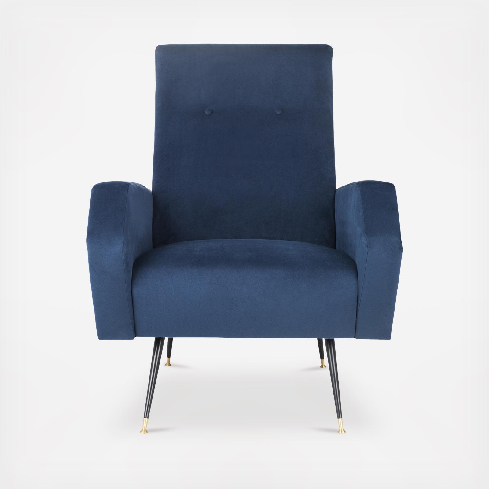 Aida Velvet Retro Accent Chair 4 Aida Velvet Retro Accent Chair