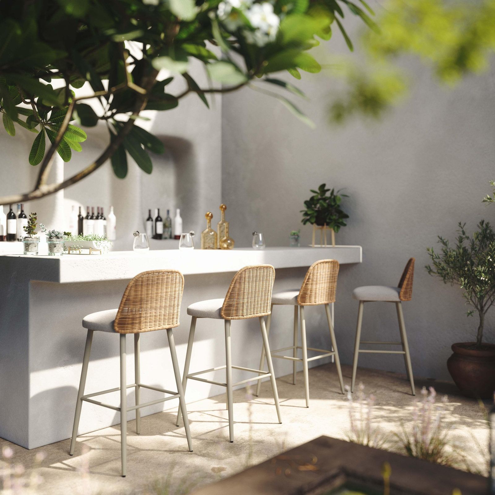 Alexa Performance Fabric Outdoor Counter Stool 1 Alexa Performance Fabric Outdoor Counter Stool