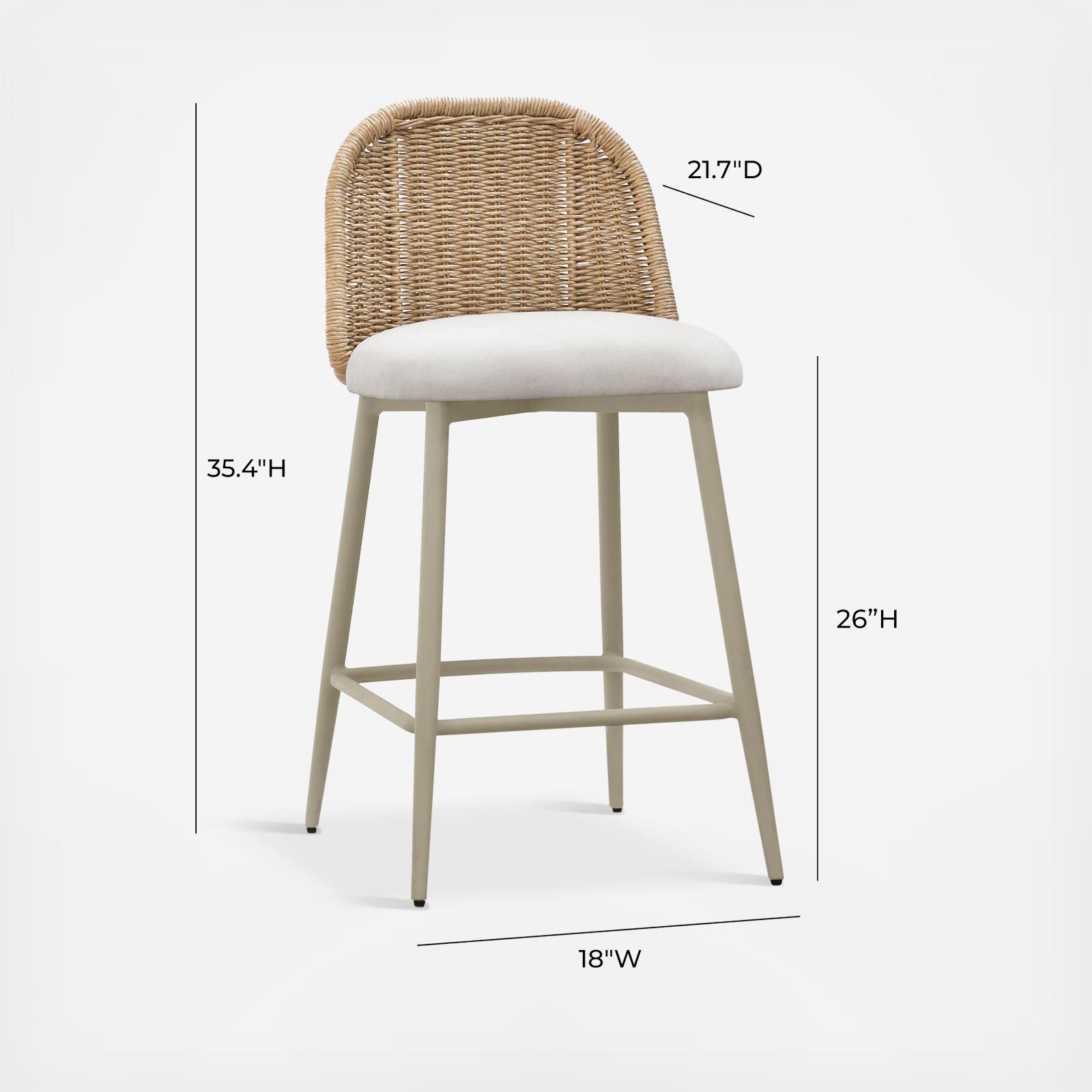 Alexa Performance Fabric Outdoor Counter Stool 5 Alexa Performance Fabric Outdoor Counter Stool