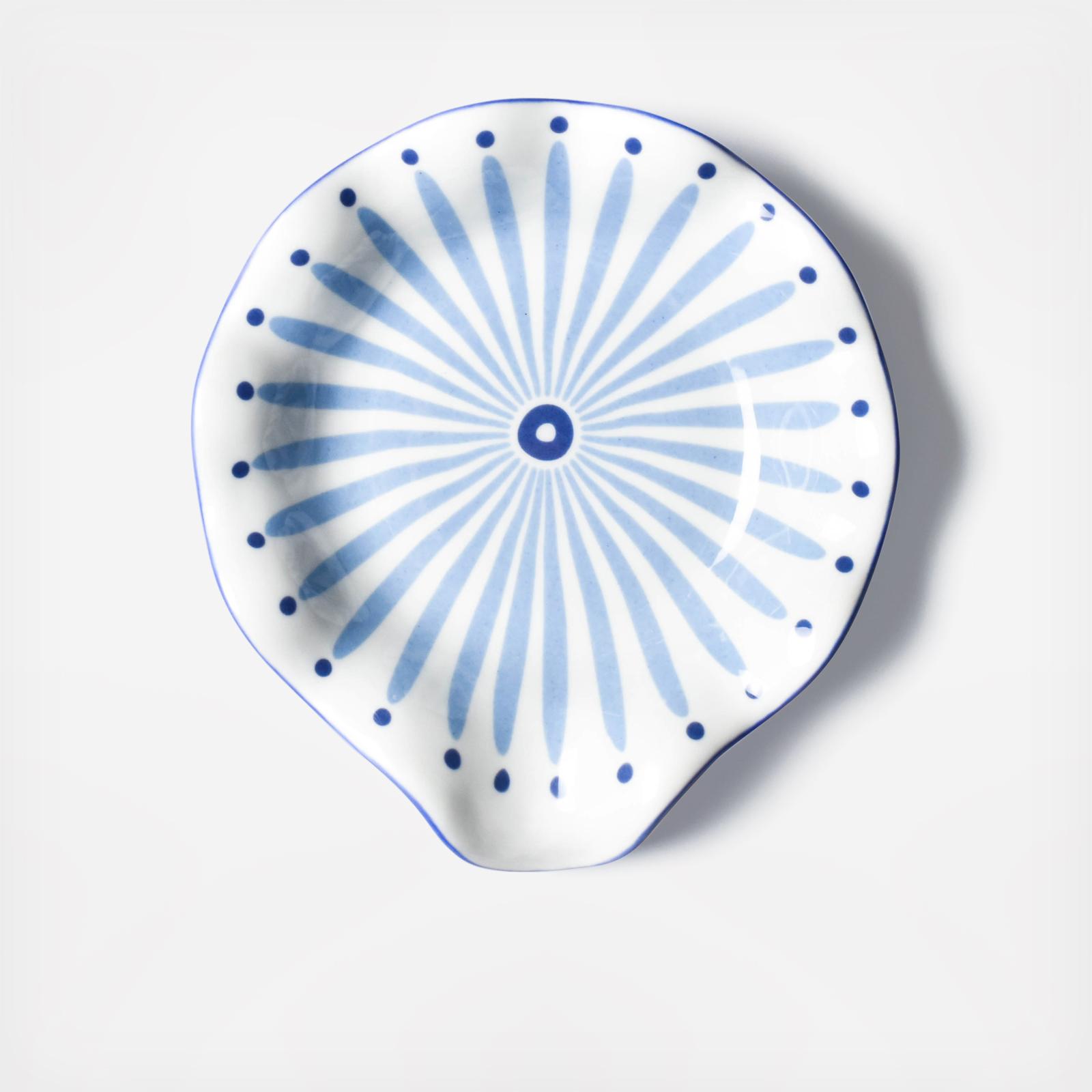 Iris Blue Burst Ruffle Spoon Rest 14 Iris Blue Burst Ruffle Spoon Rest