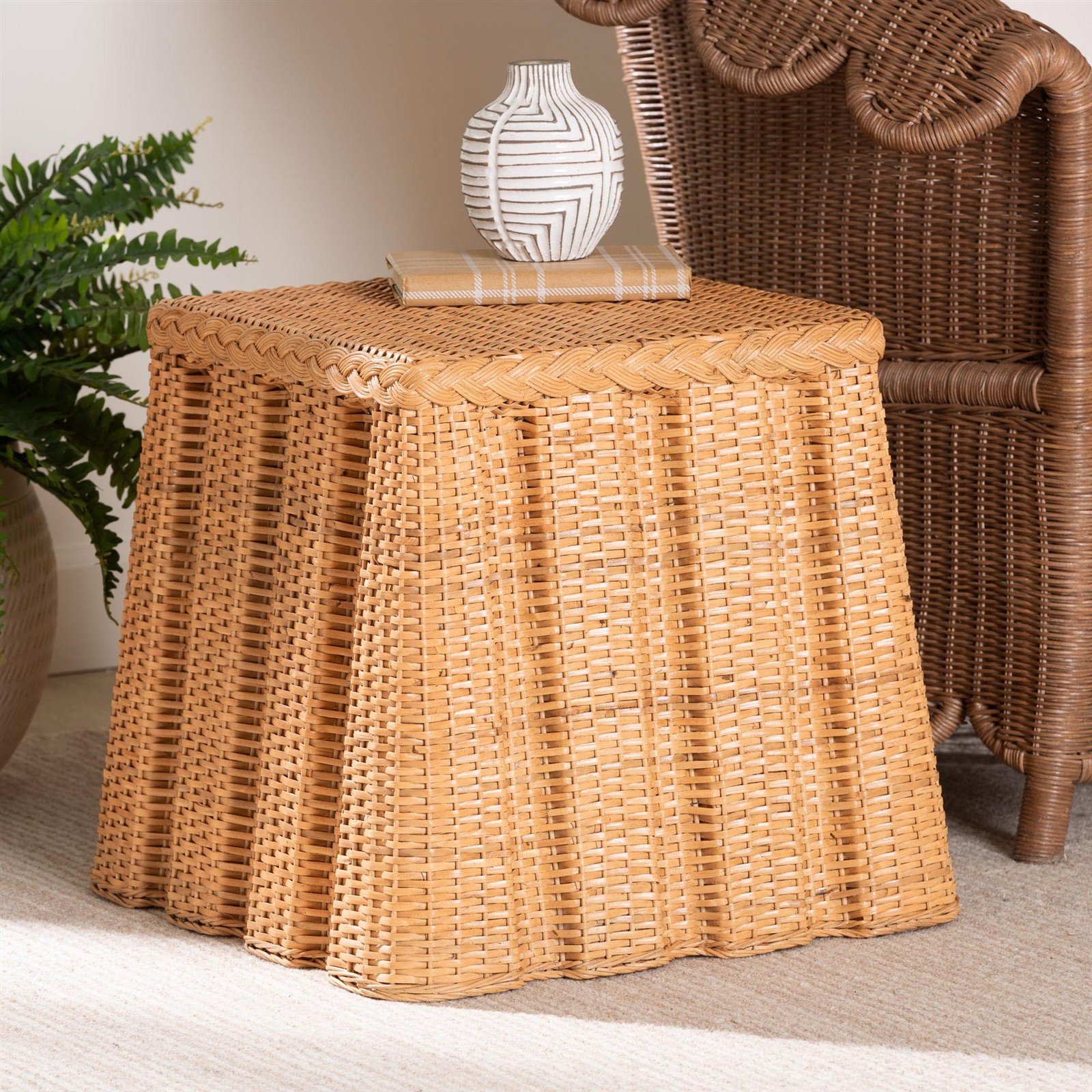 Andrea End Table with Pleated Skirt