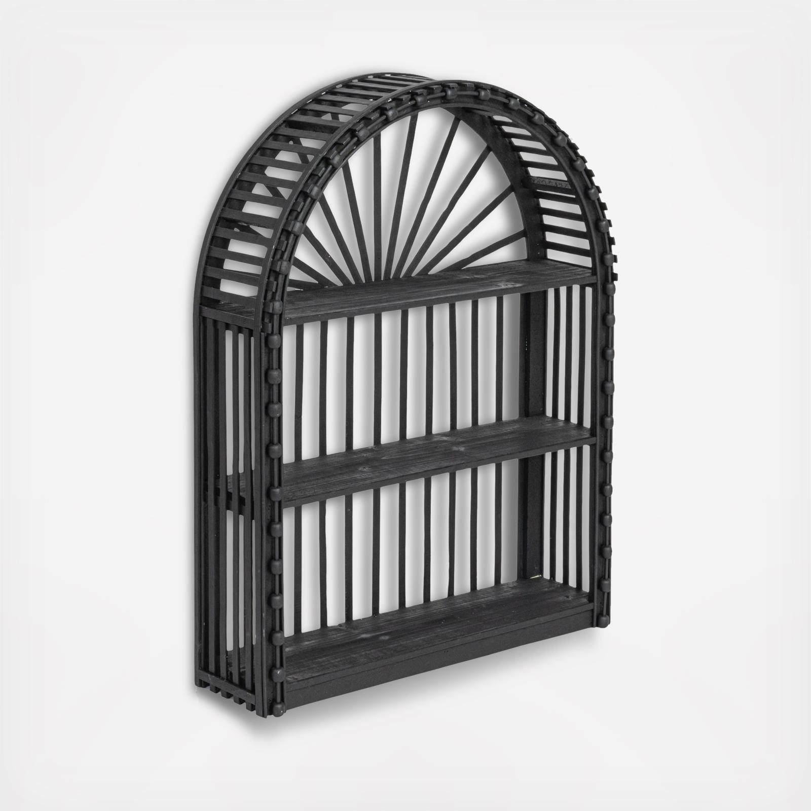 Arched Bamboo & Wood Wall Shelf 12 Arched Bamboo & Wood Wall Shelf