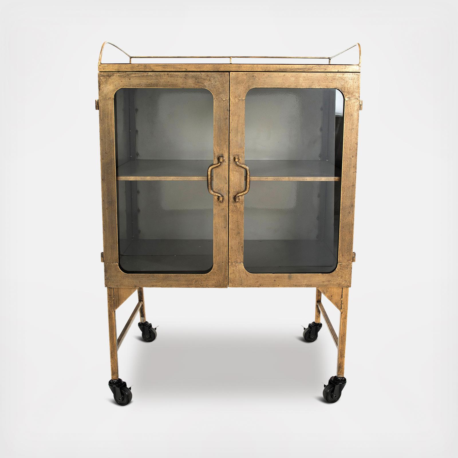 Antiqued Wheeled Cabinet 2 Antiqued Wheeled Cabinet