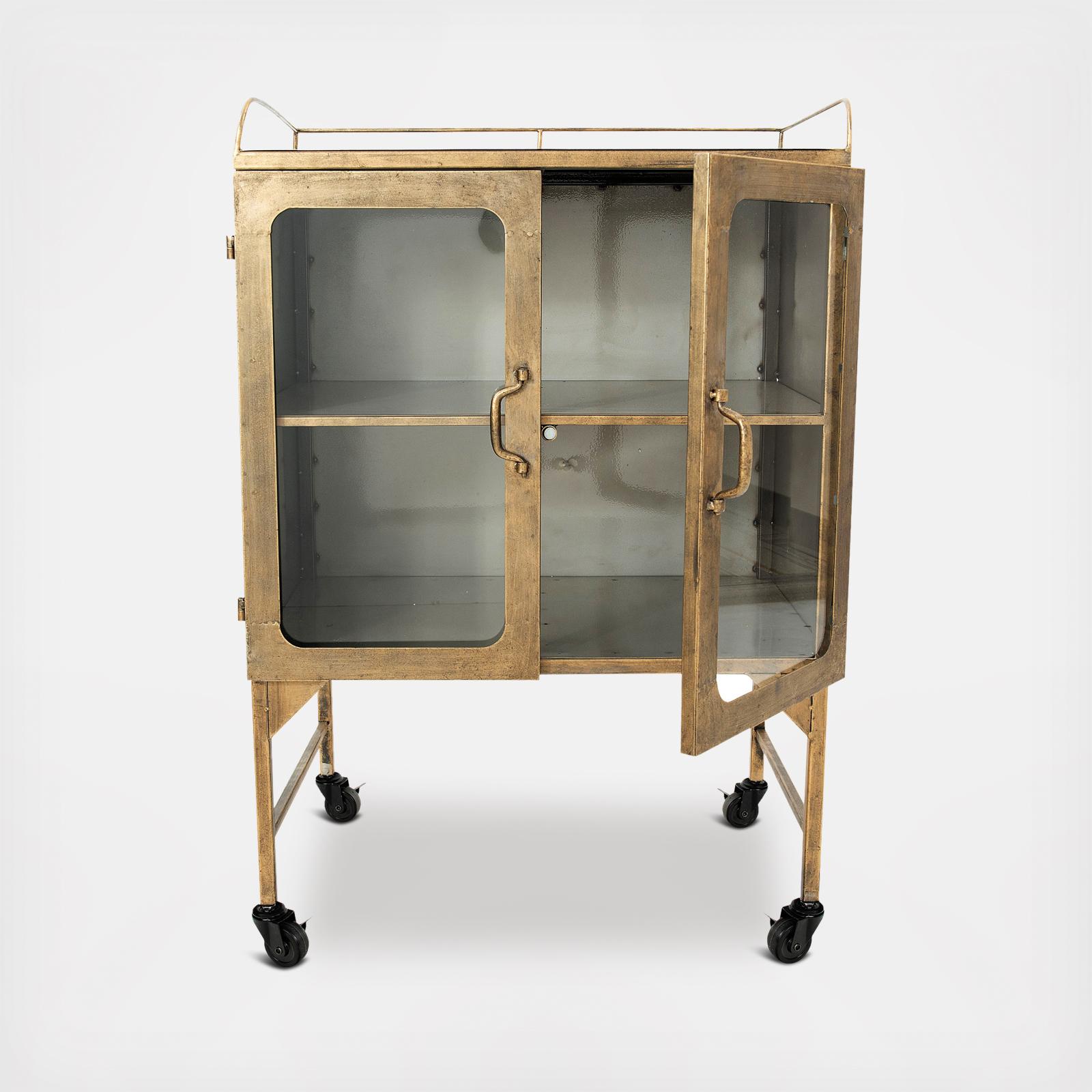Antiqued Wheeled Cabinet 3 Antiqued Wheeled Cabinet