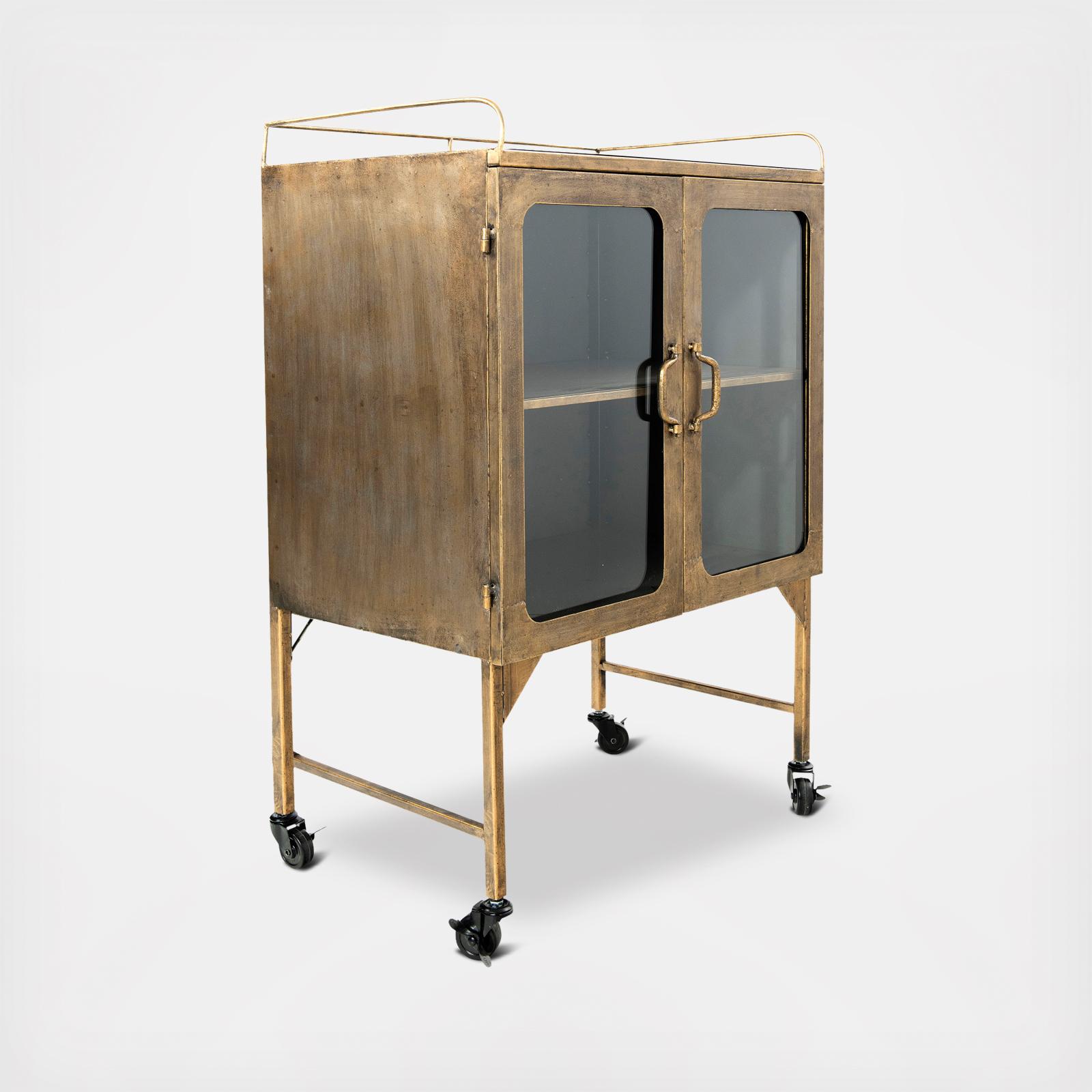 Antiqued Wheeled Cabinet 4 Antiqued Wheeled Cabinet