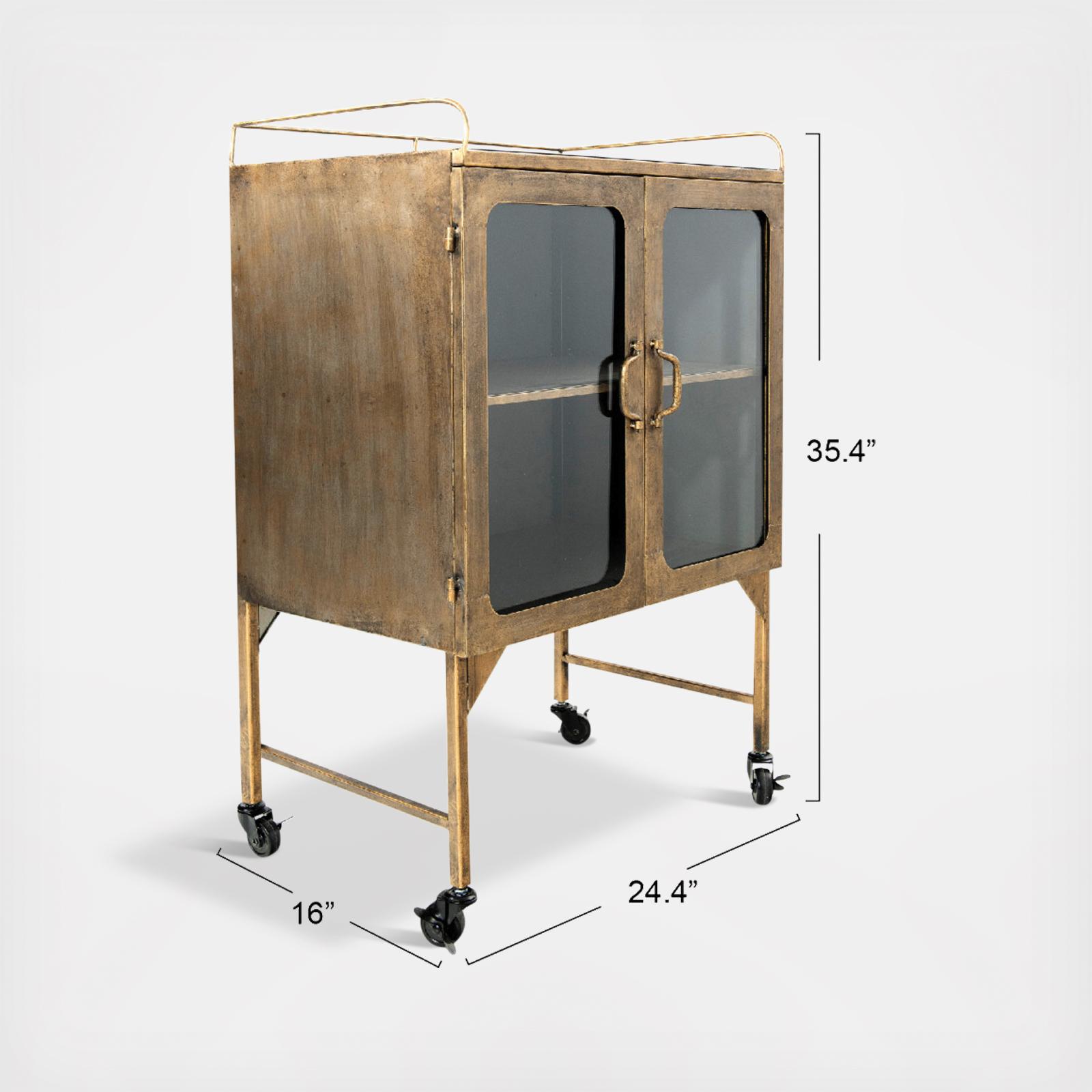 Antiqued Wheeled Cabinet 6 Antiqued Wheeled Cabinet