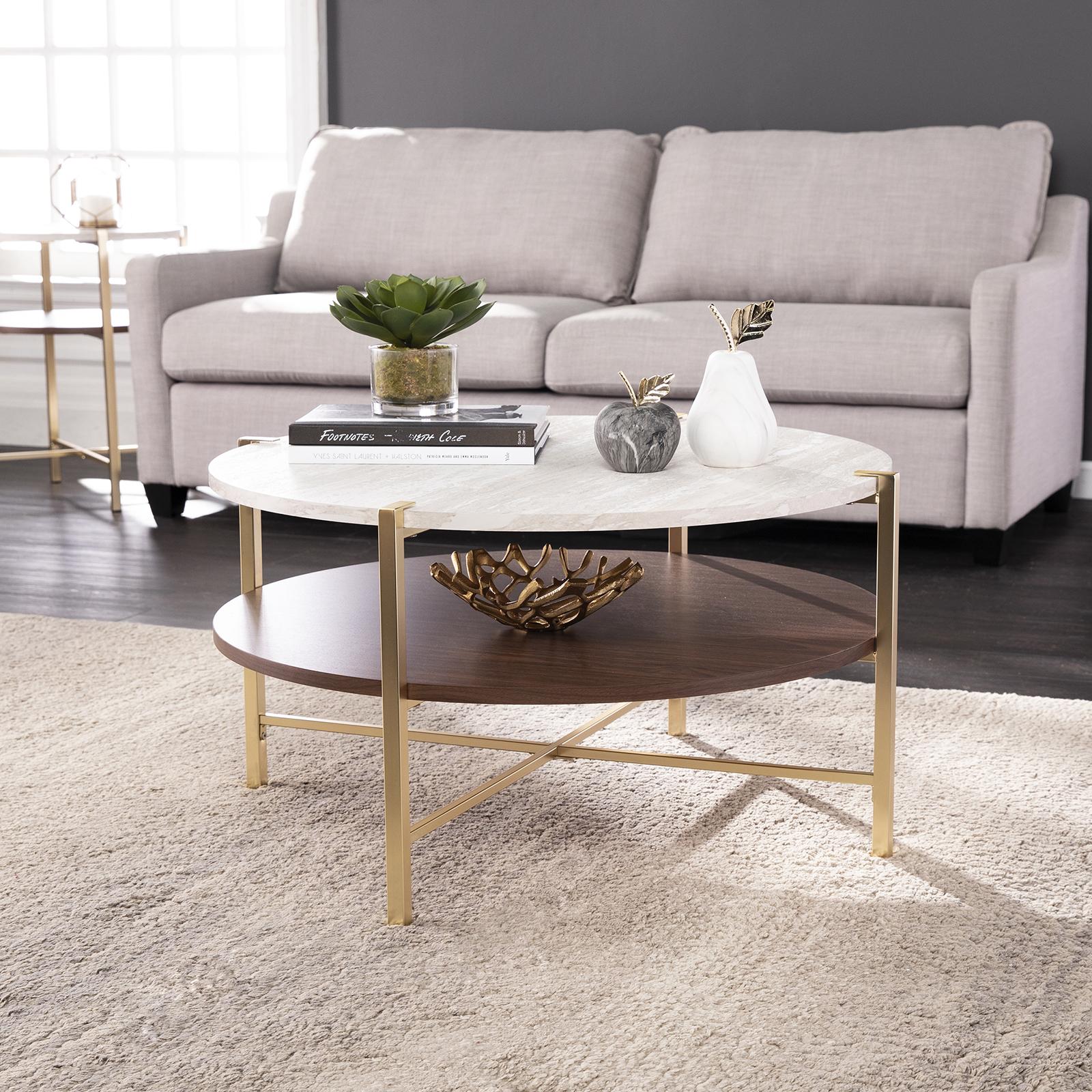 Ardmillan Round Faux Marble Cocktail Table 16 Ardmillan Round Faux Marble Cocktail Table