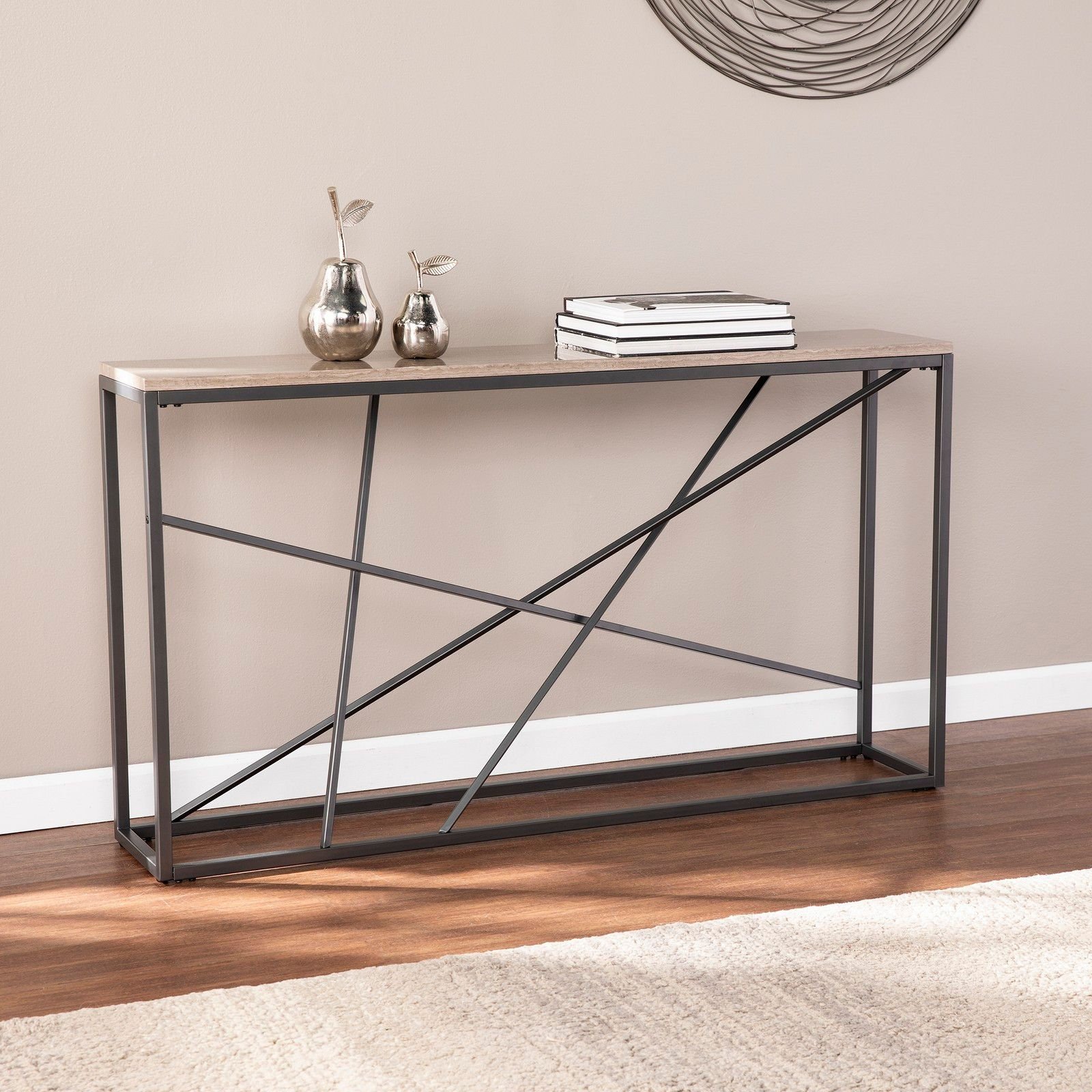 Arendal Faux Stone Console Table