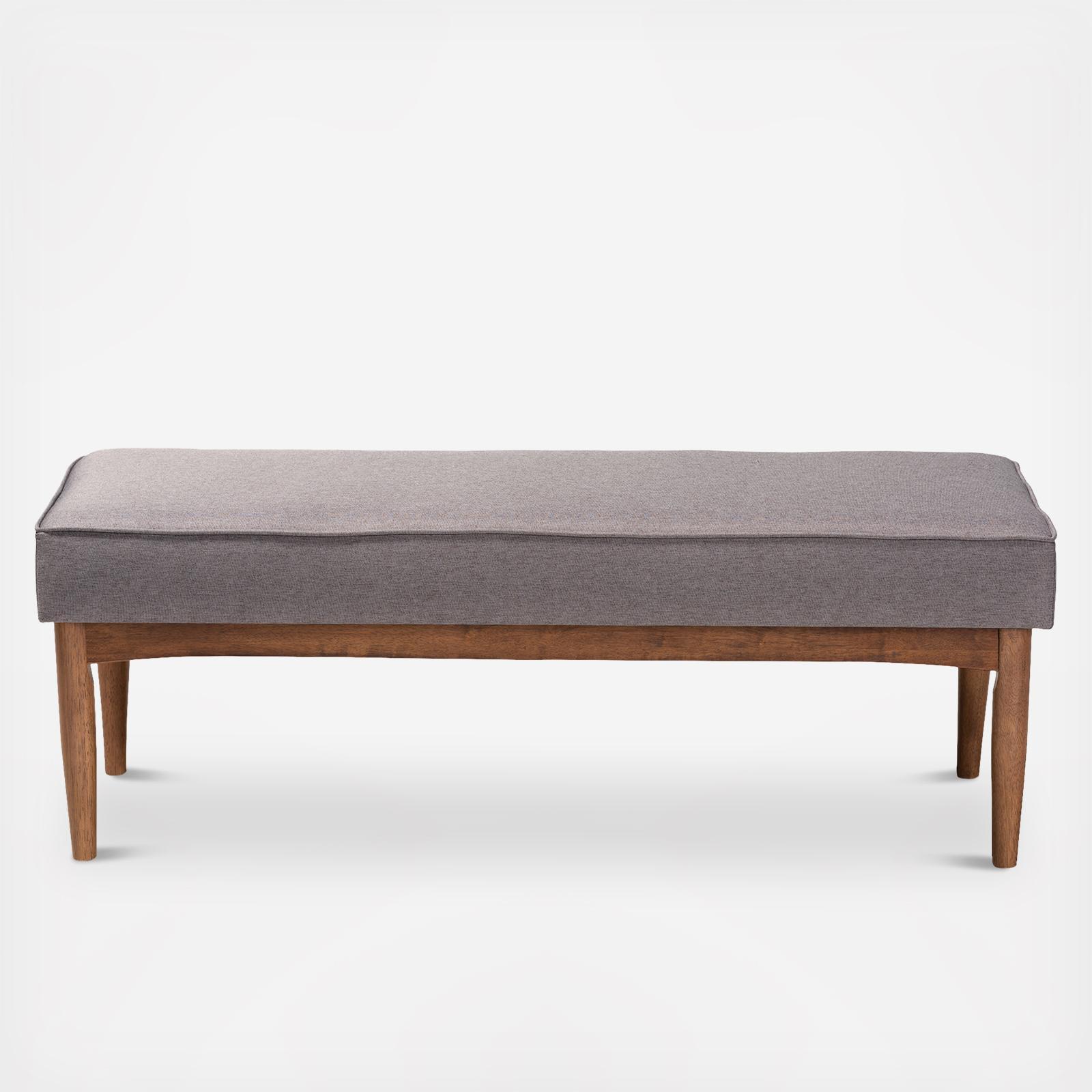 Arvid Mid-Century Modern Upholstered Dining Bench