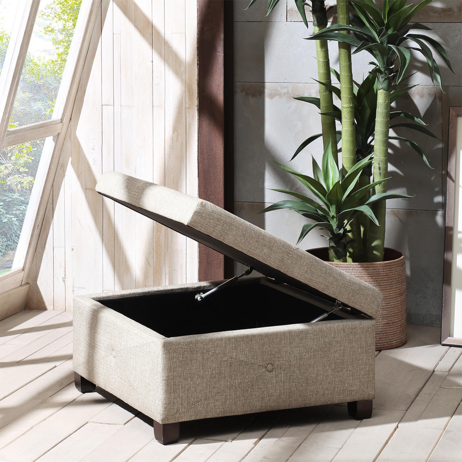 Aspen Button Tufted Storage Ottoman 2 Aspen Button Tufted Storage Ottoman