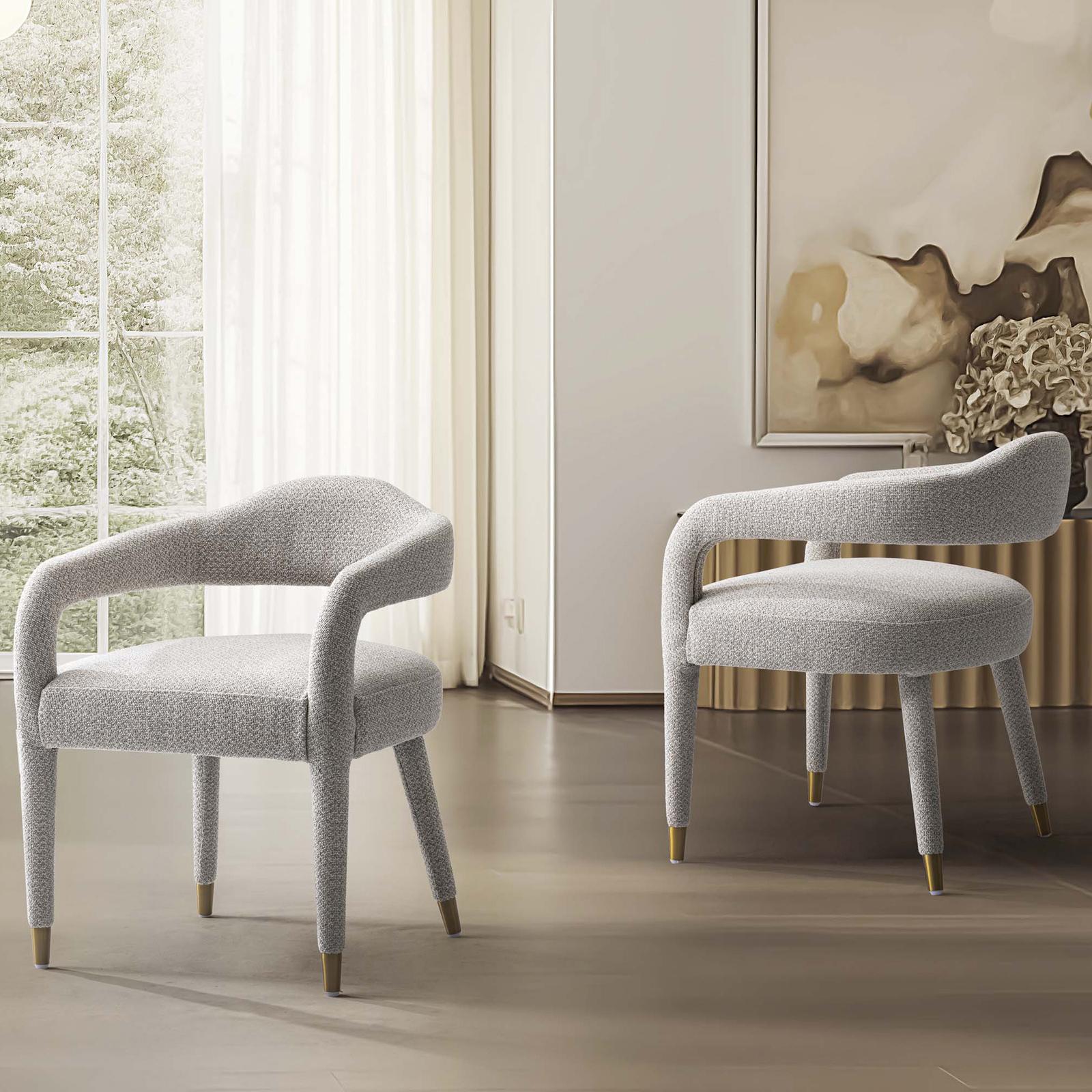 Aspen Modern Tweed Dining Armchair, Set of 2 8 Aspen Modern Tweed Dining Armchair, Set of 2