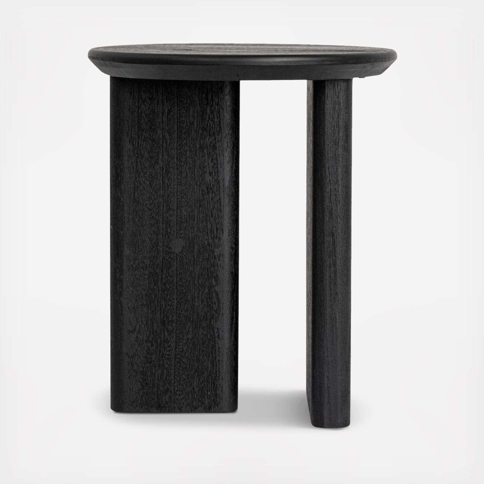 Asymmetrical Firwood Round End Table