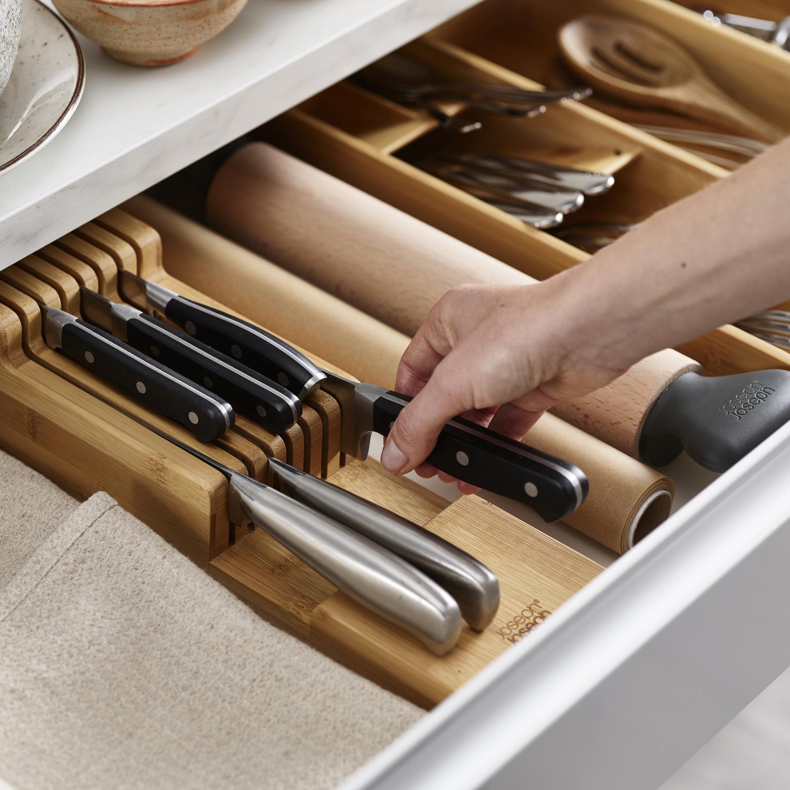 DrawerStore Bamboo 2-tier Knife organizer 2 DrawerStore Bamboo 2-tier Knife organizer