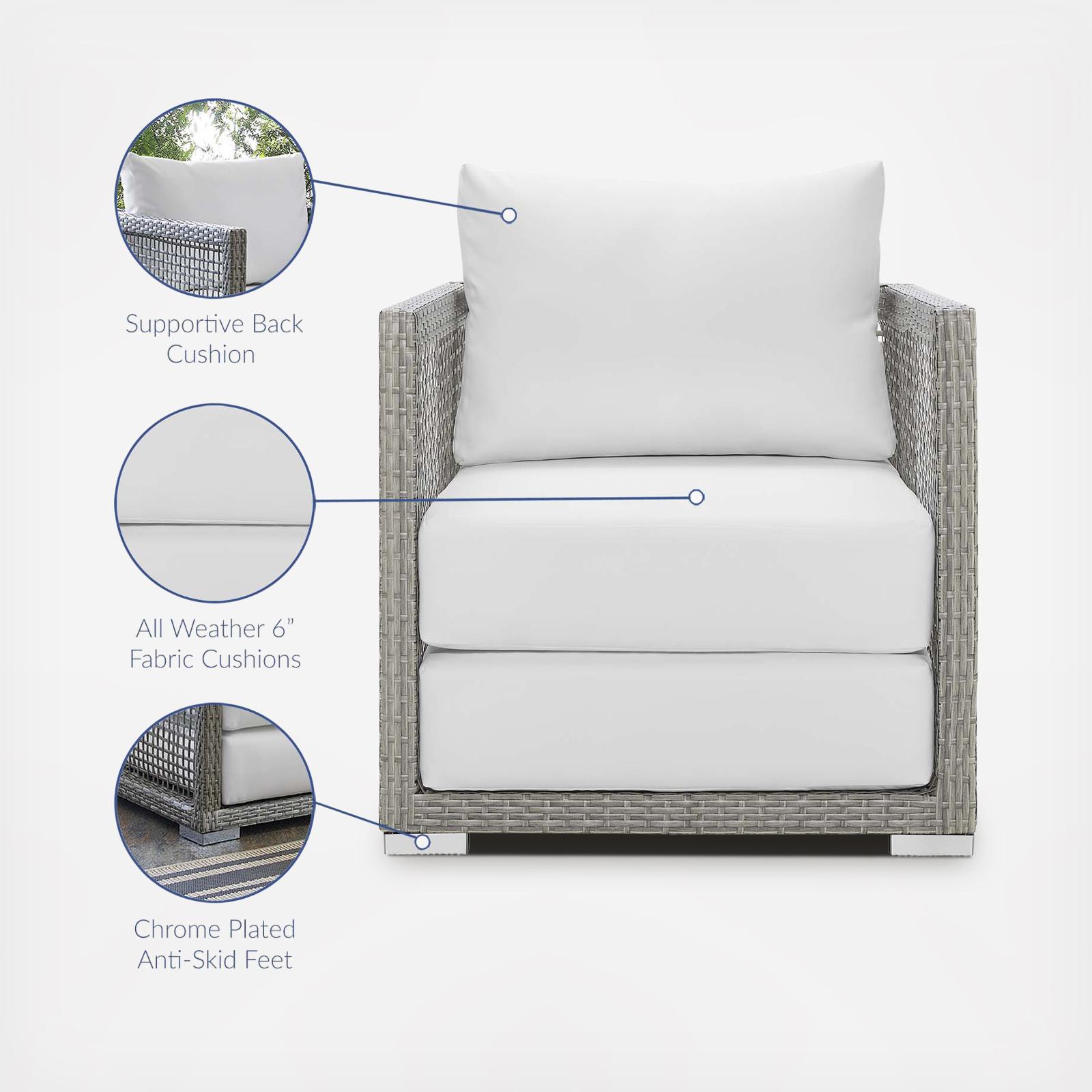 Aura 3-Piece Outdoor Patio Armchair Set 6 Aura 3-Piece Outdoor Patio Armchair Set