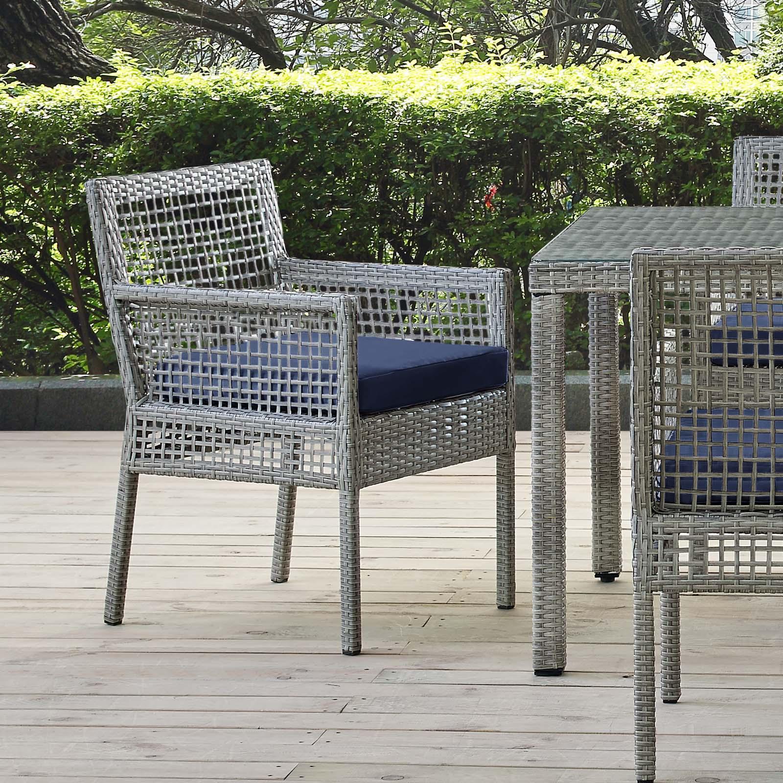 Aura Outdoor Wicker Rattan Dining Armchair