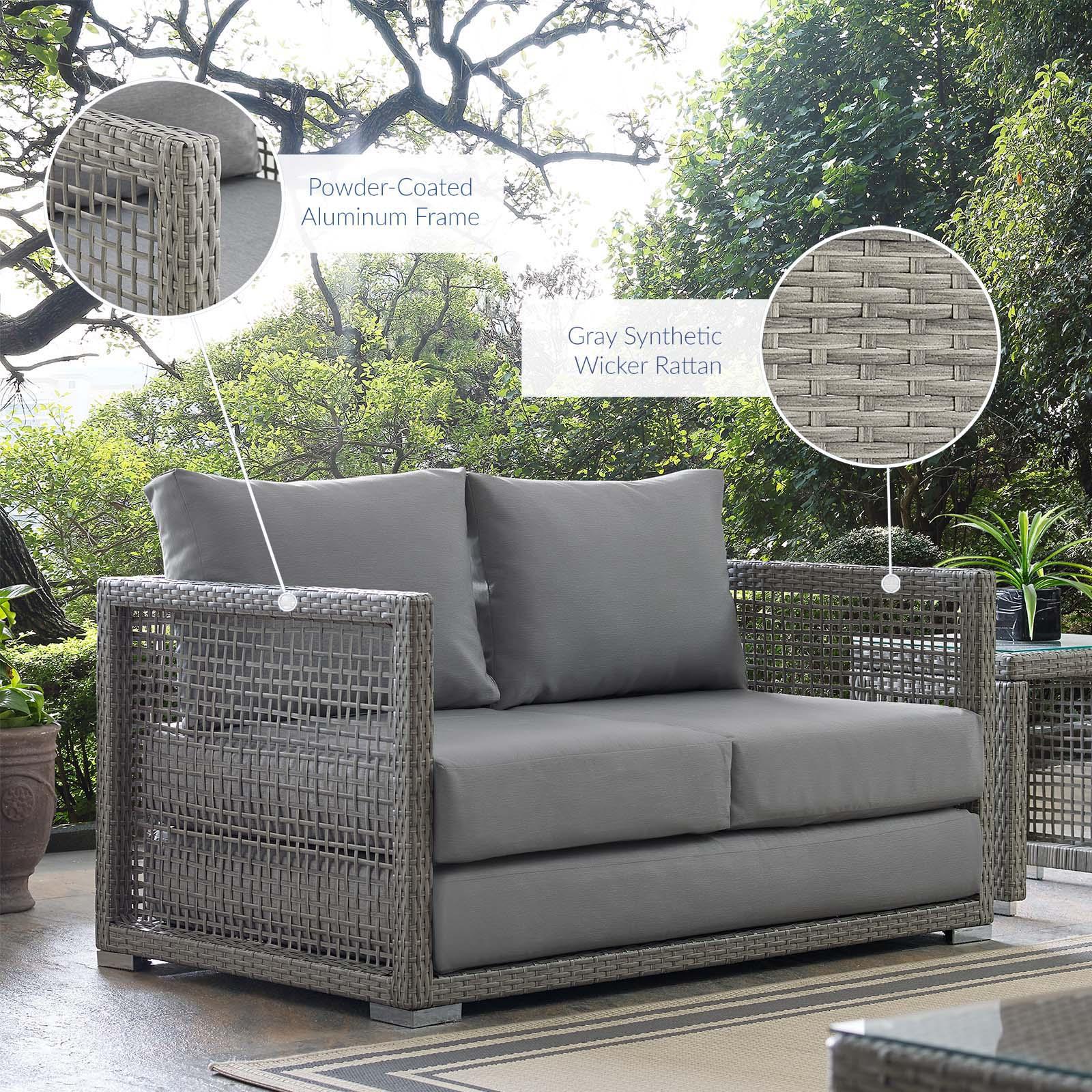 Aura Outdoor Wicker Rattan Loveseat