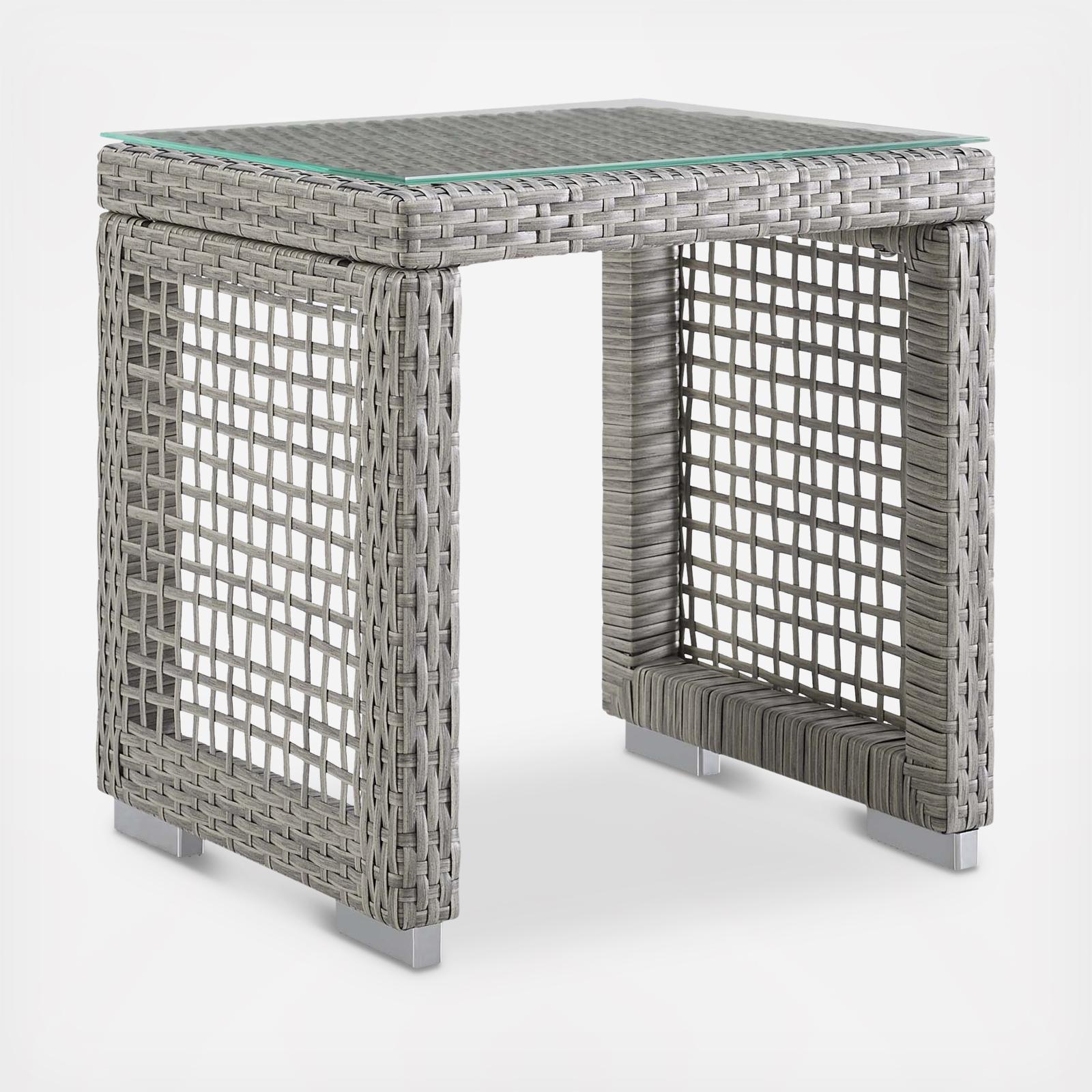 Aura Outdoor Wicker Rattan Side Table 4 Aura Outdoor Wicker Rattan Side Table