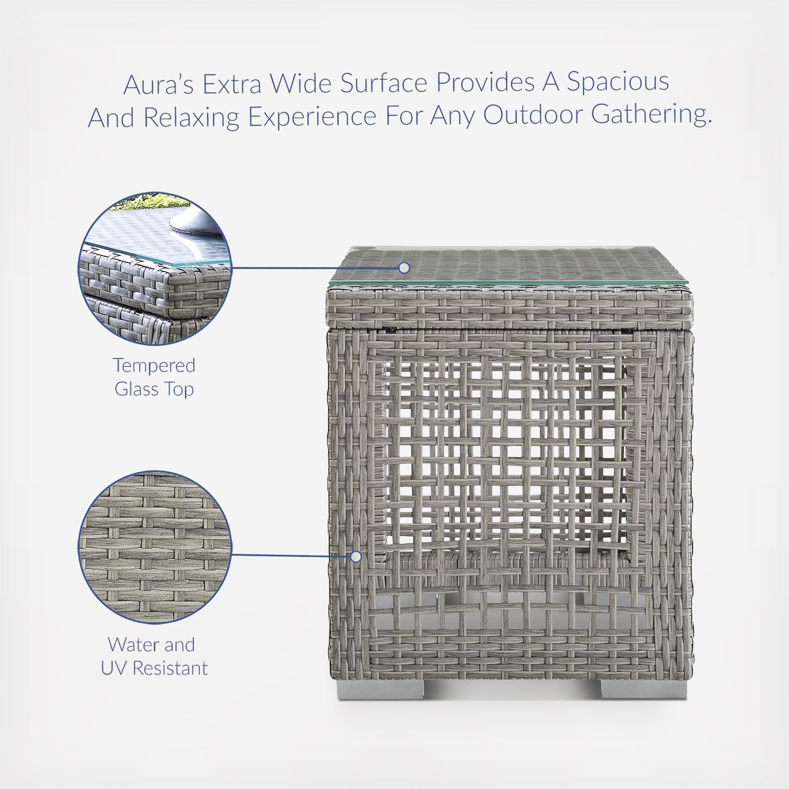 Aura Outdoor Wicker Rattan Side Table 5 Aura Outdoor Wicker Rattan Side Table