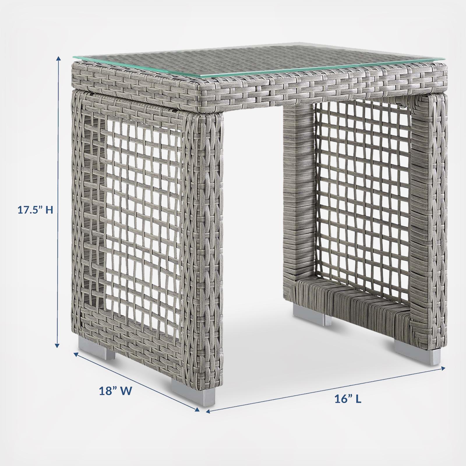 Aura Outdoor Wicker Rattan Side Table 7 Aura Outdoor Wicker Rattan Side Table