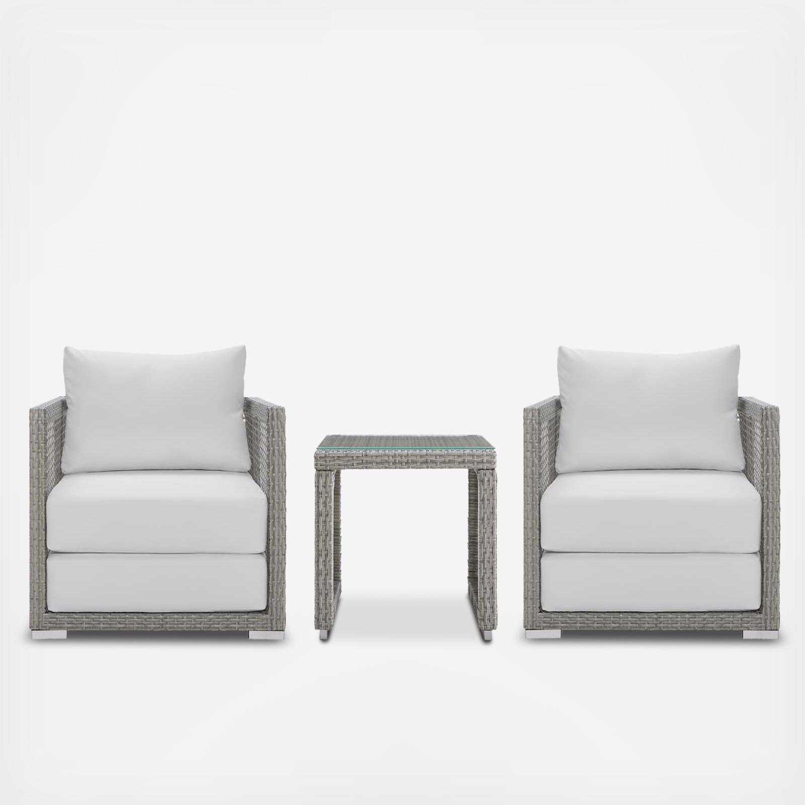 Aura 3-Piece Outdoor Armchair Set 17 Aura 3-Piece Outdoor Armchair Set