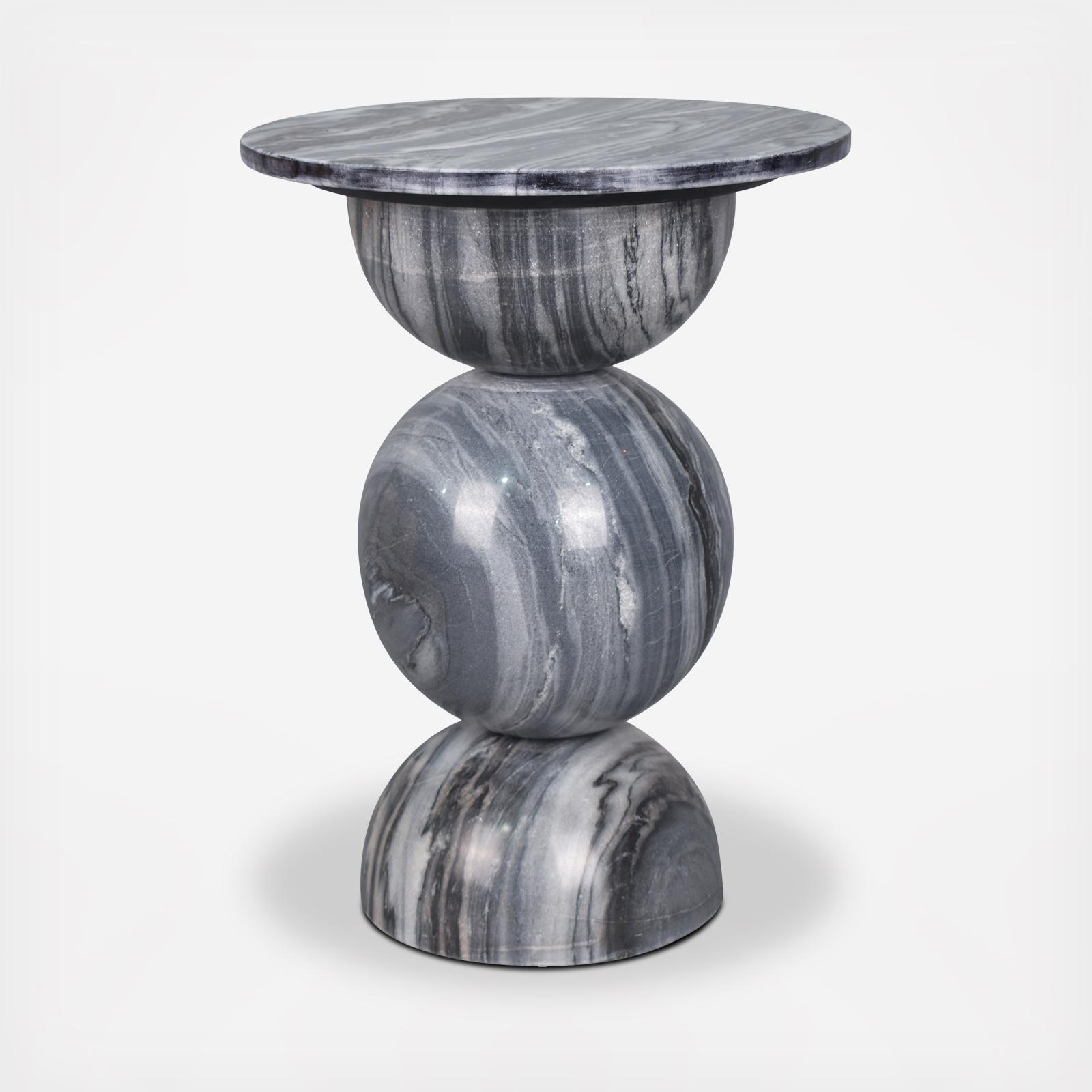 Aura Marble Pedestal End Table 2 Aura Marble Pedestal End Table