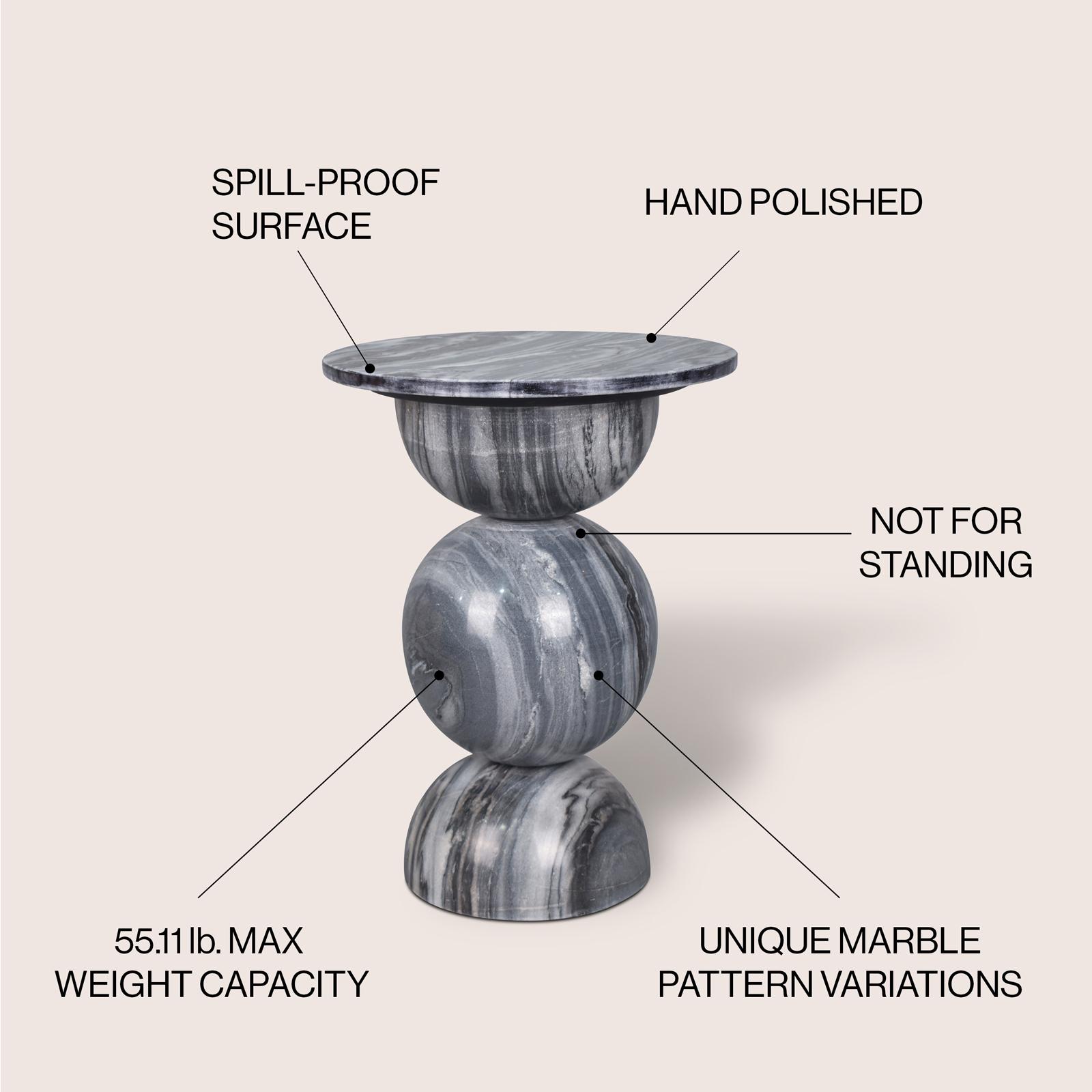 Aura Marble Pedestal End Table 6 Aura Marble Pedestal End Table