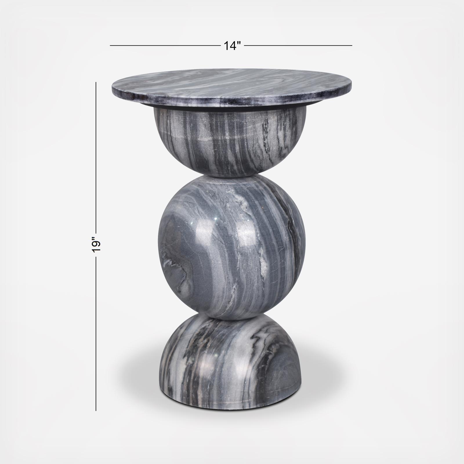 Aura Marble Pedestal End Table 7 Aura Marble Pedestal End Table