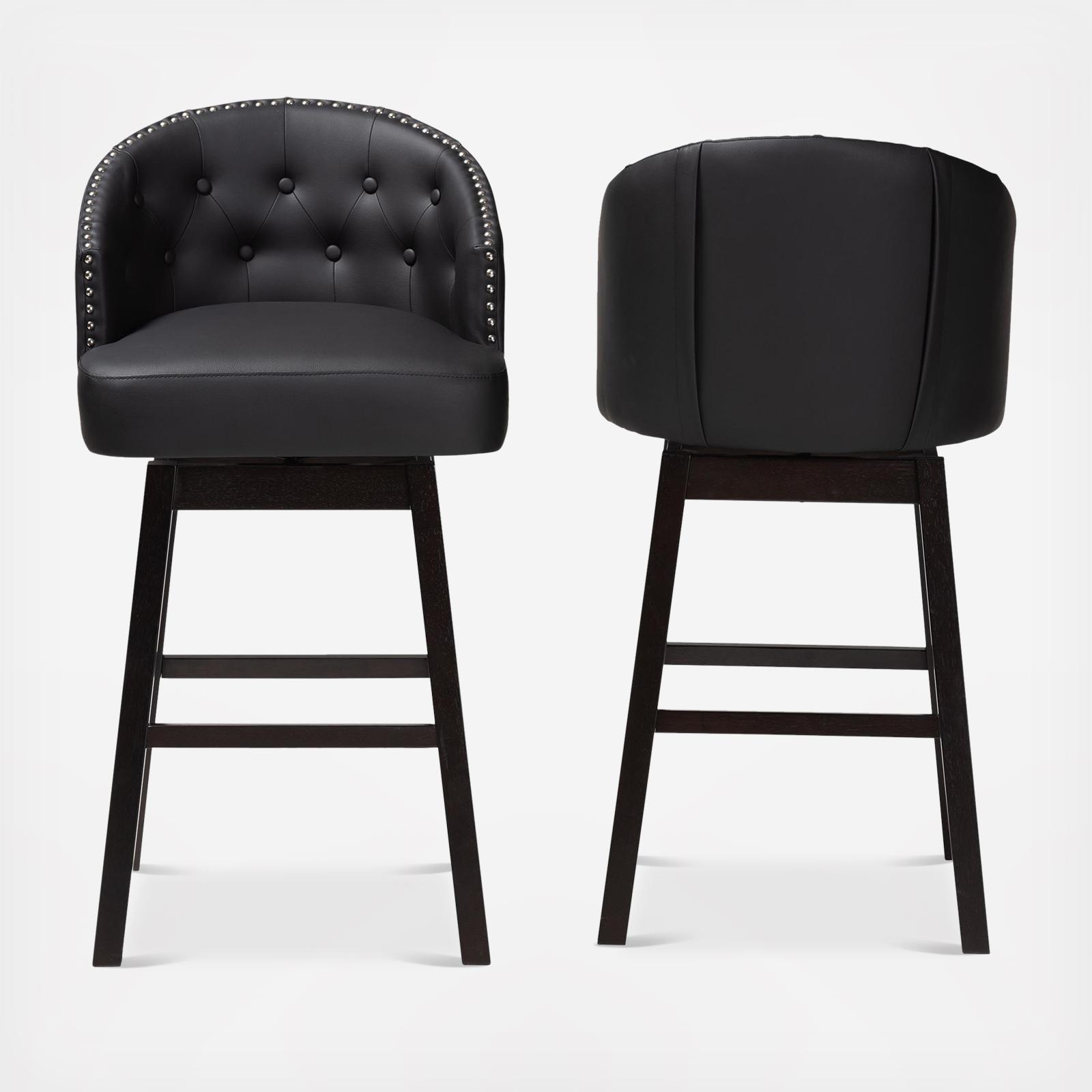 Avril Modern & Contemporary Swivel Barstool, Set of 2 2 Avril Modern & Contemporary Swivel Barstool, Set of 2