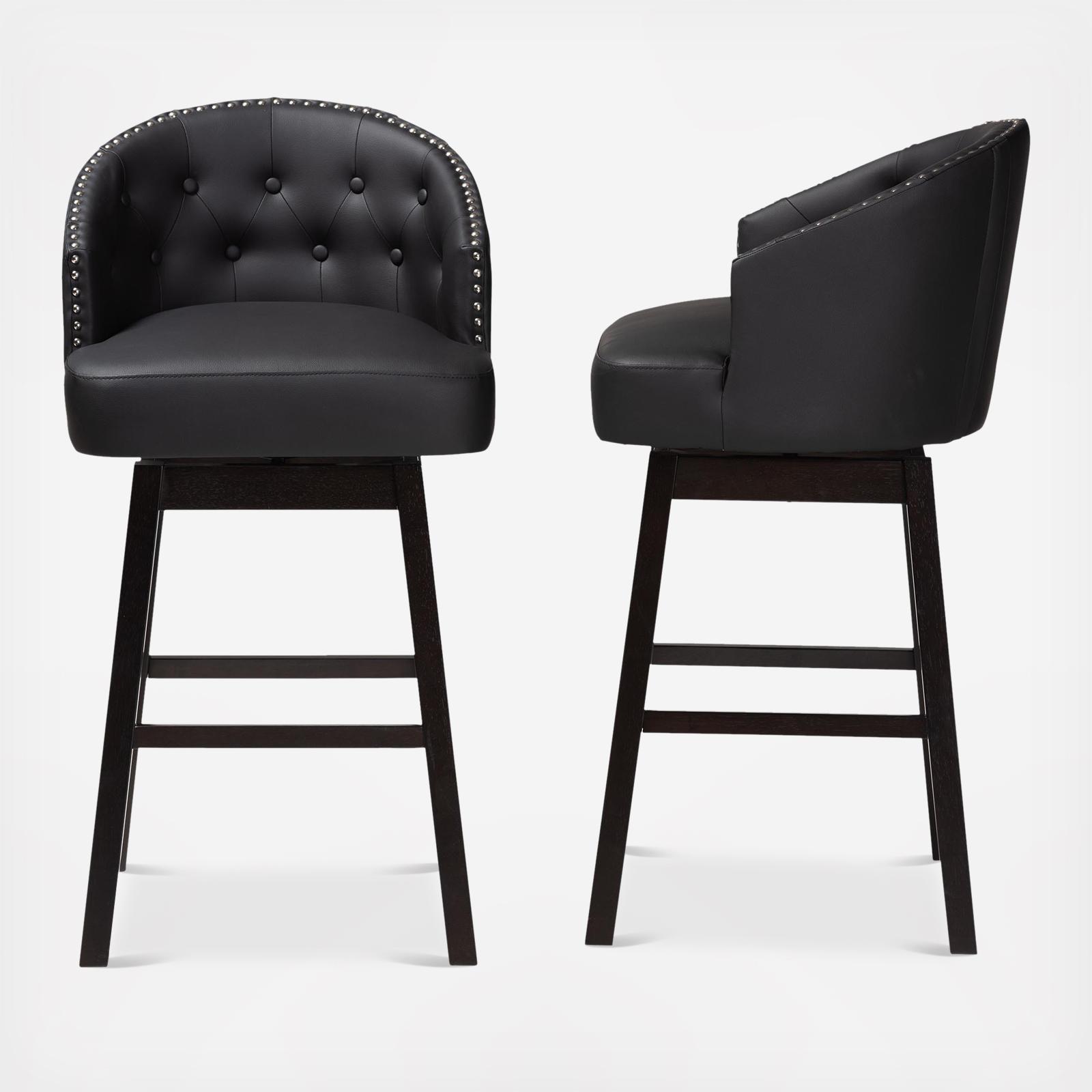 Avril Modern & Contemporary Swivel Barstool, Set of 2 3 Avril Modern & Contemporary Swivel Barstool, Set of 2