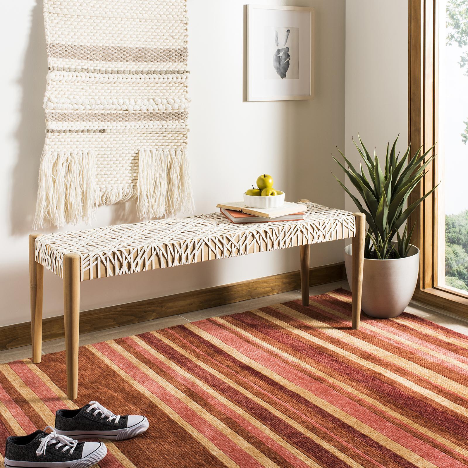 Bandelier Leather Weave Bench 16 Bandelier Leather Weave Bench