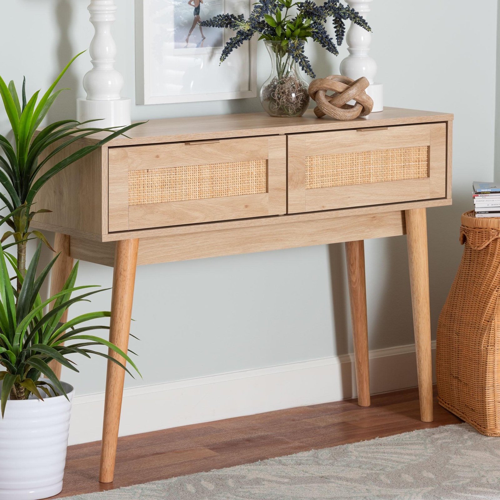 Baird Mid-Century Modern 2-Drawer Console Table 6 Baird Mid-Century Modern 2-Drawer Console Table