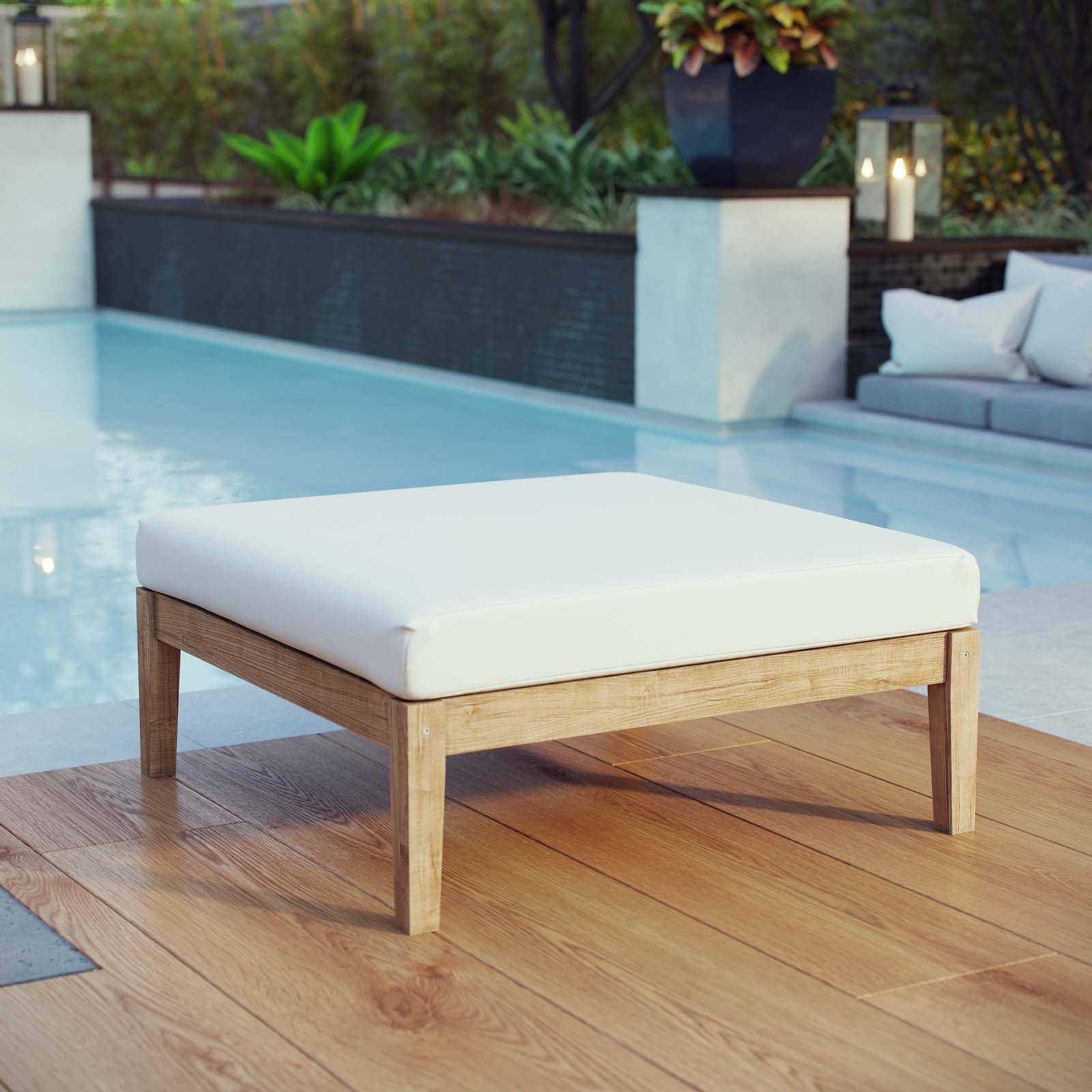 Bayport Outdoor Teak Ottoman 15 Bayport Outdoor Teak Ottoman