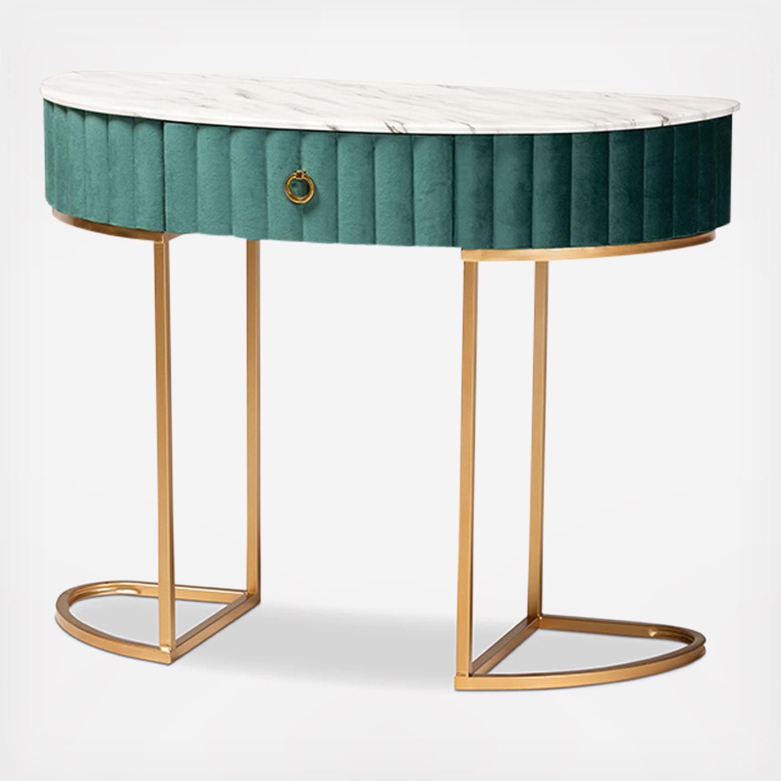 Beale Luxe & Glam 1-Drawer Console Table with Marble Tabletop 16 Beale Luxe & Glam 1-Drawer Console Table with Marble Tabletop