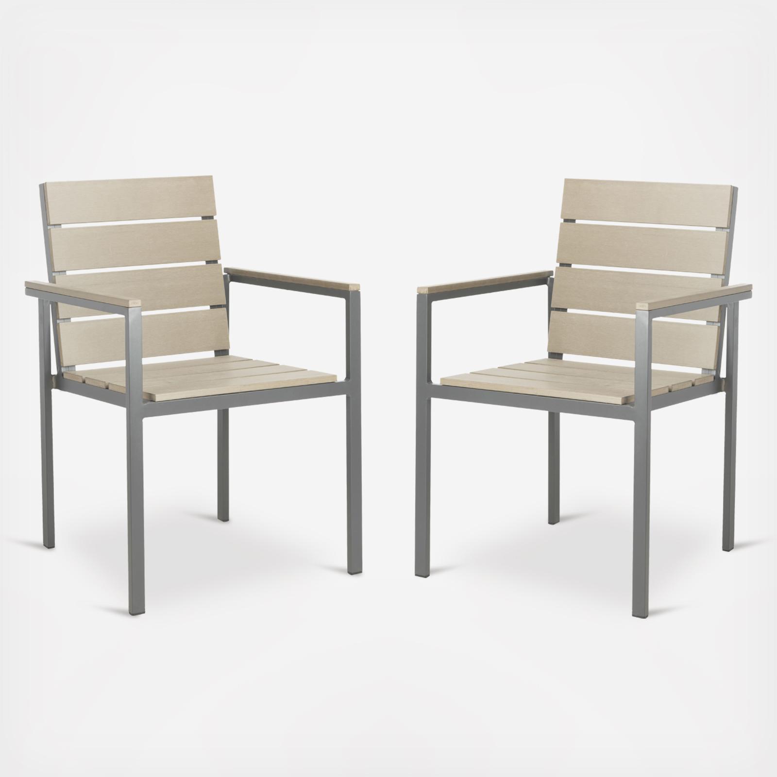 Beldan Stackable Outdoor Chair, Set of 2 2 Beldan Stackable Outdoor Chair, Set of 2