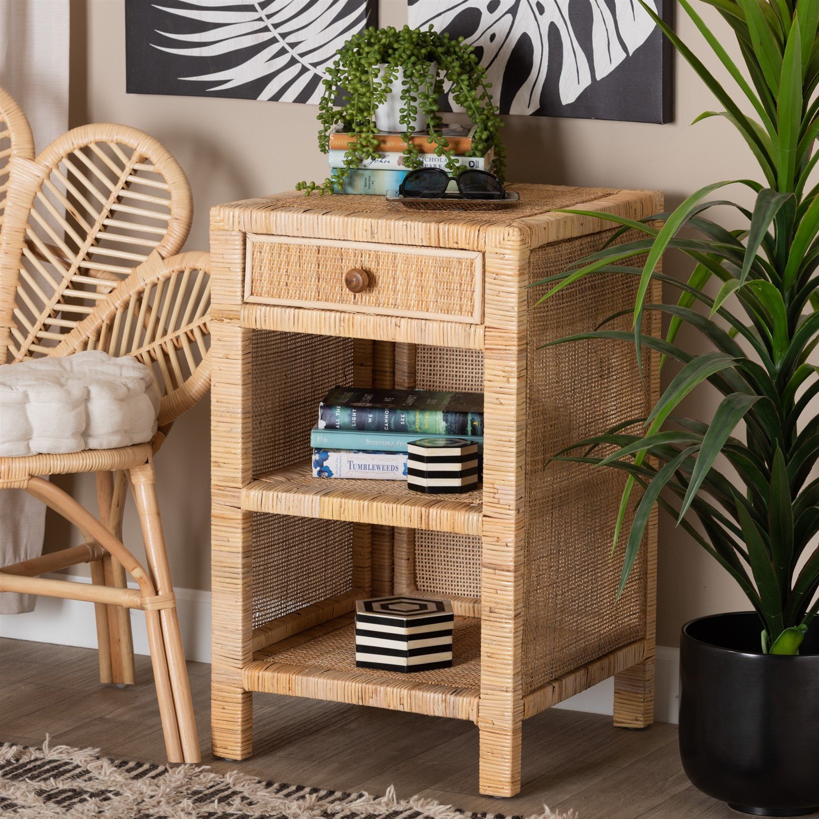 Bella Modern Bohemian 1-Drawer Nightstand 3 Bella Modern Bohemian 1-Drawer Nightstand