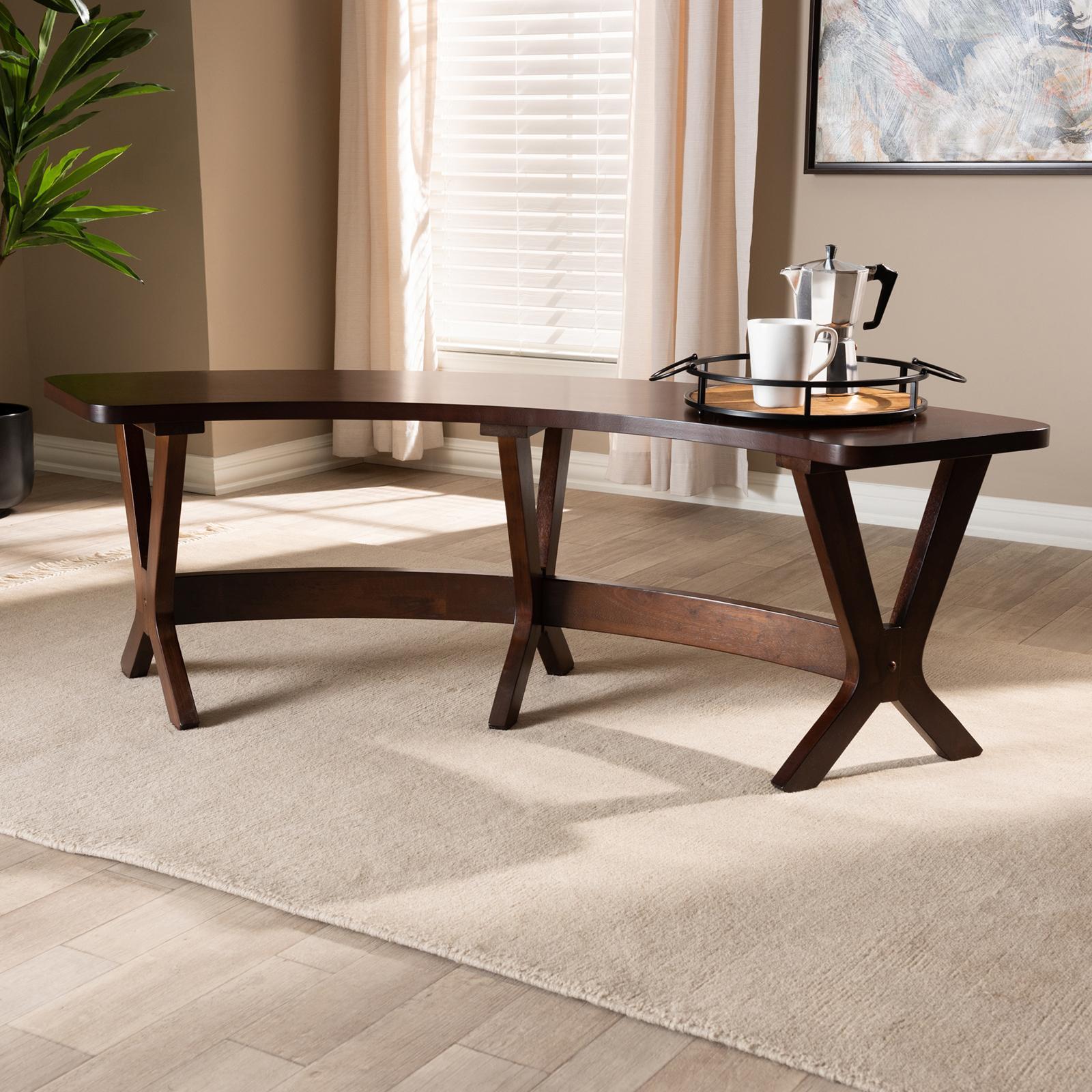 Berlin Mid-Century Modern Curved Dining Bench 16 Berlin Mid-Century Modern Curved Dining Bench