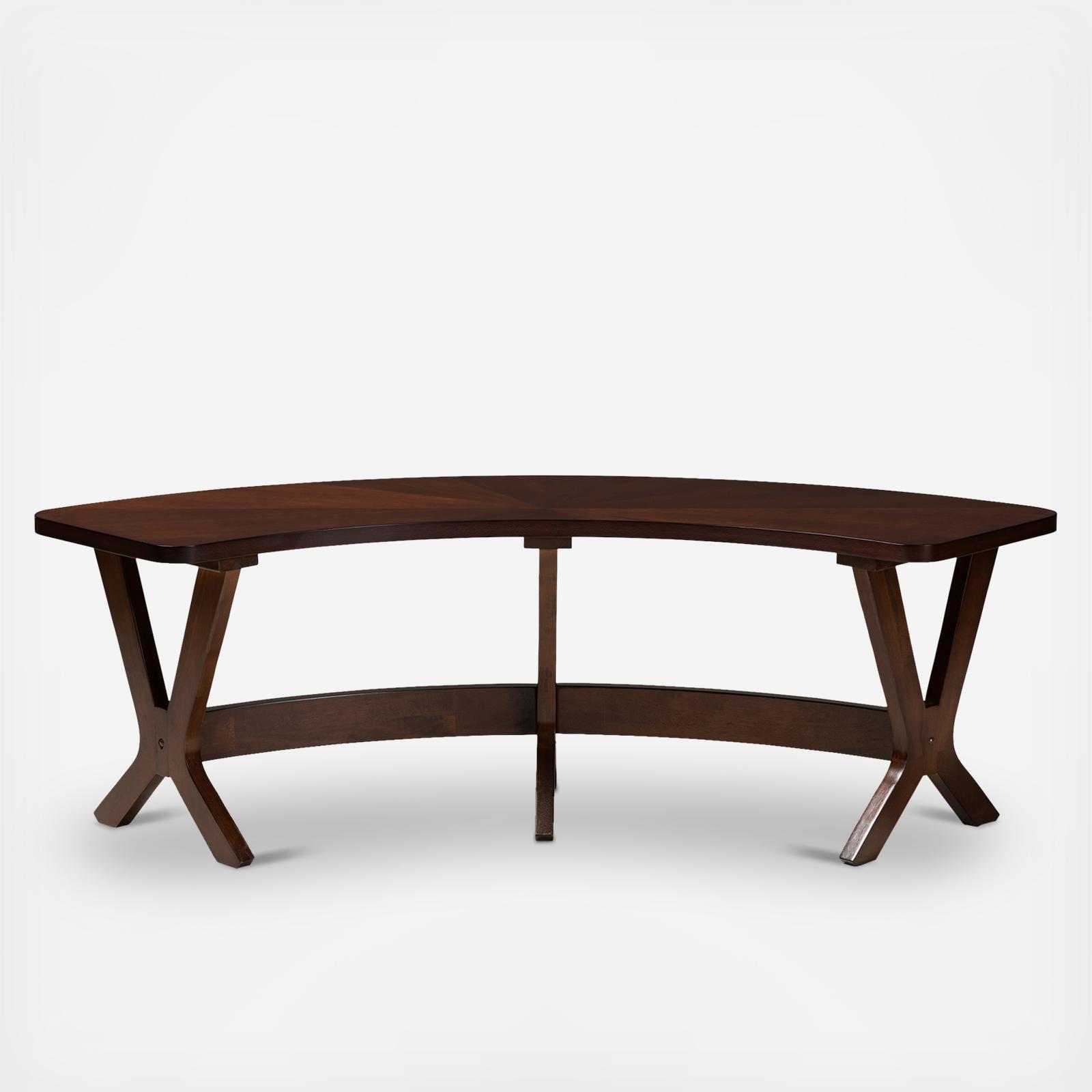Berlin Mid-Century Modern Curved Dining Bench